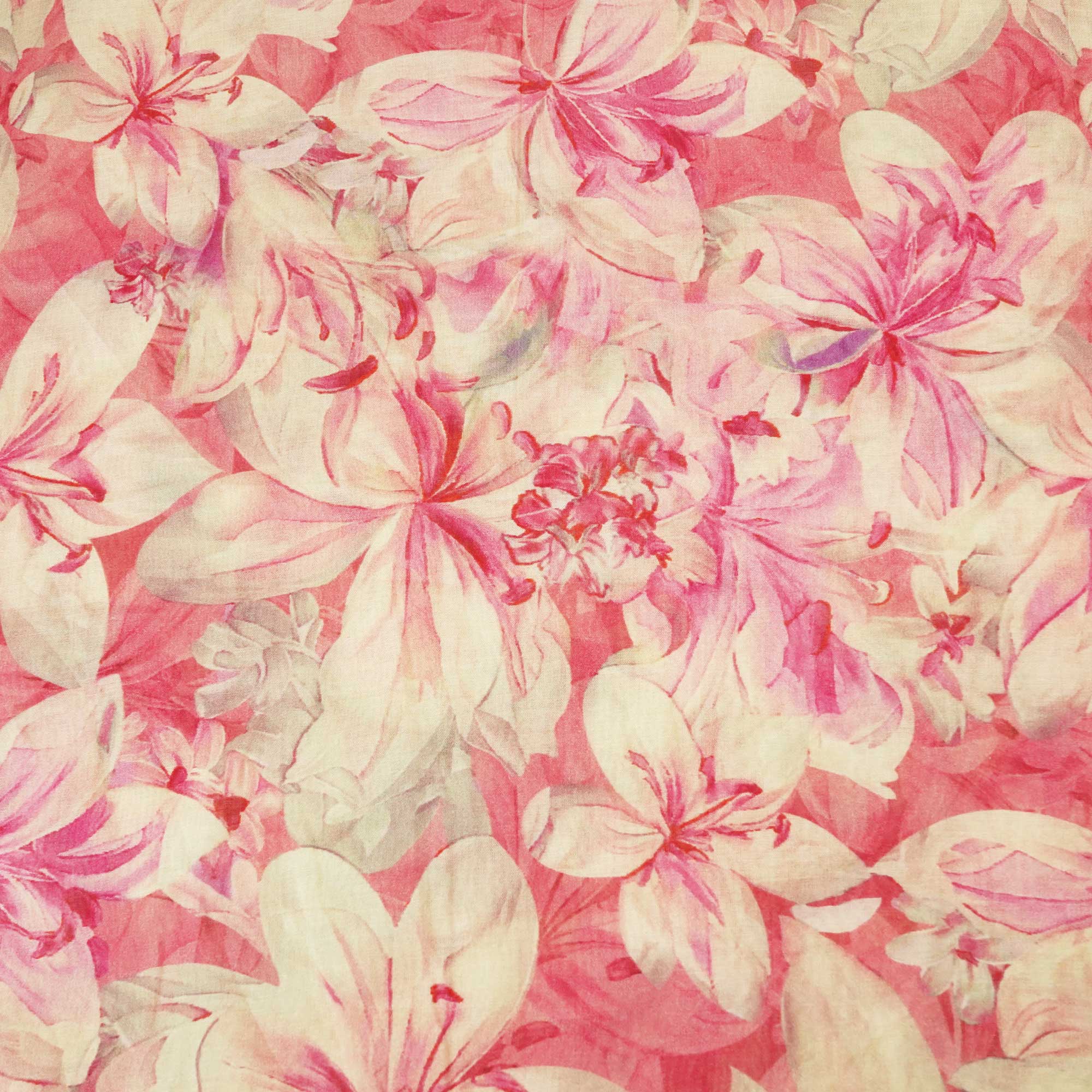 Pink Floral Print Chanderi Fabric GT-25305 - Image 4