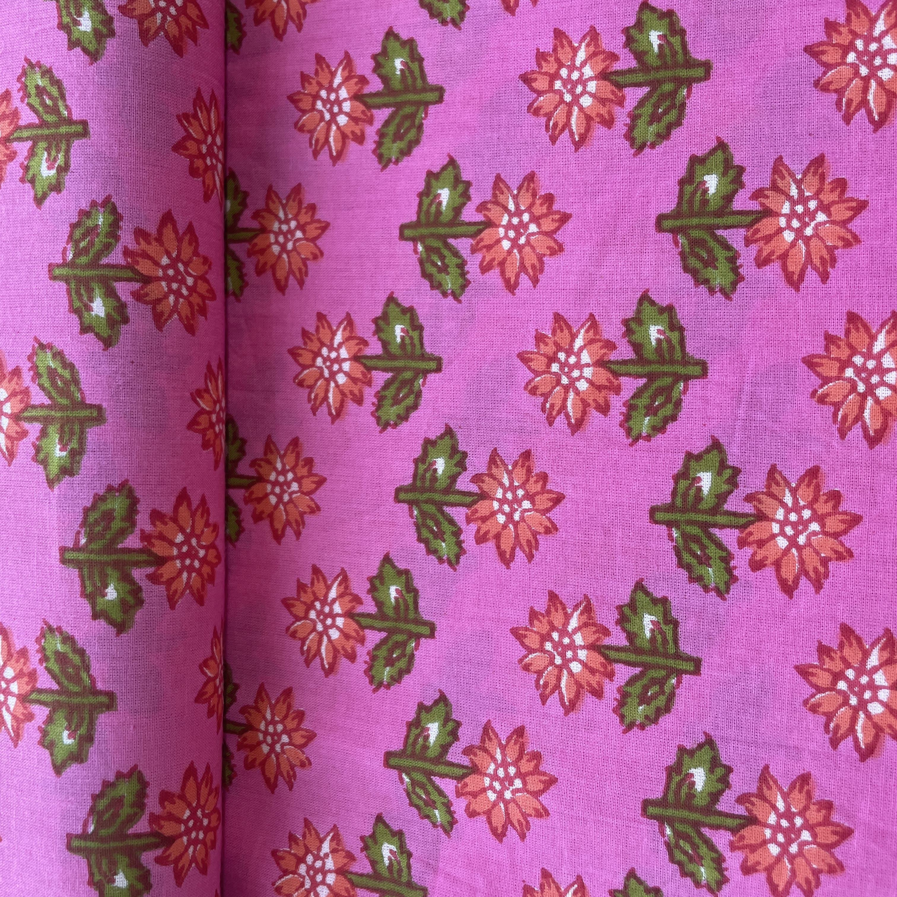 Pink Floral Print Cotton Fabric Cotton Fabric 5250 - Image 3