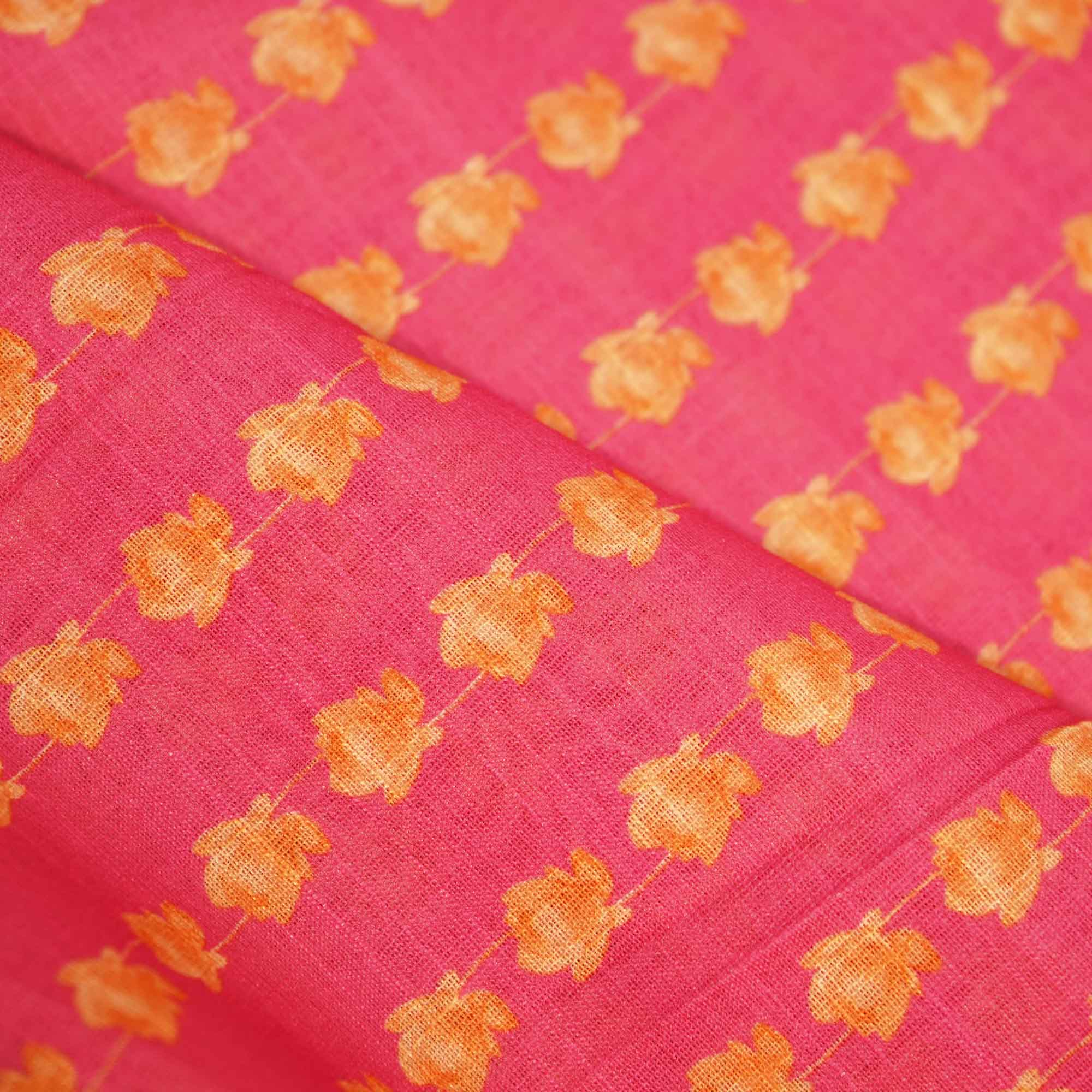 Pink Floral Print Linen Fabric MTF-25892 - Image 3