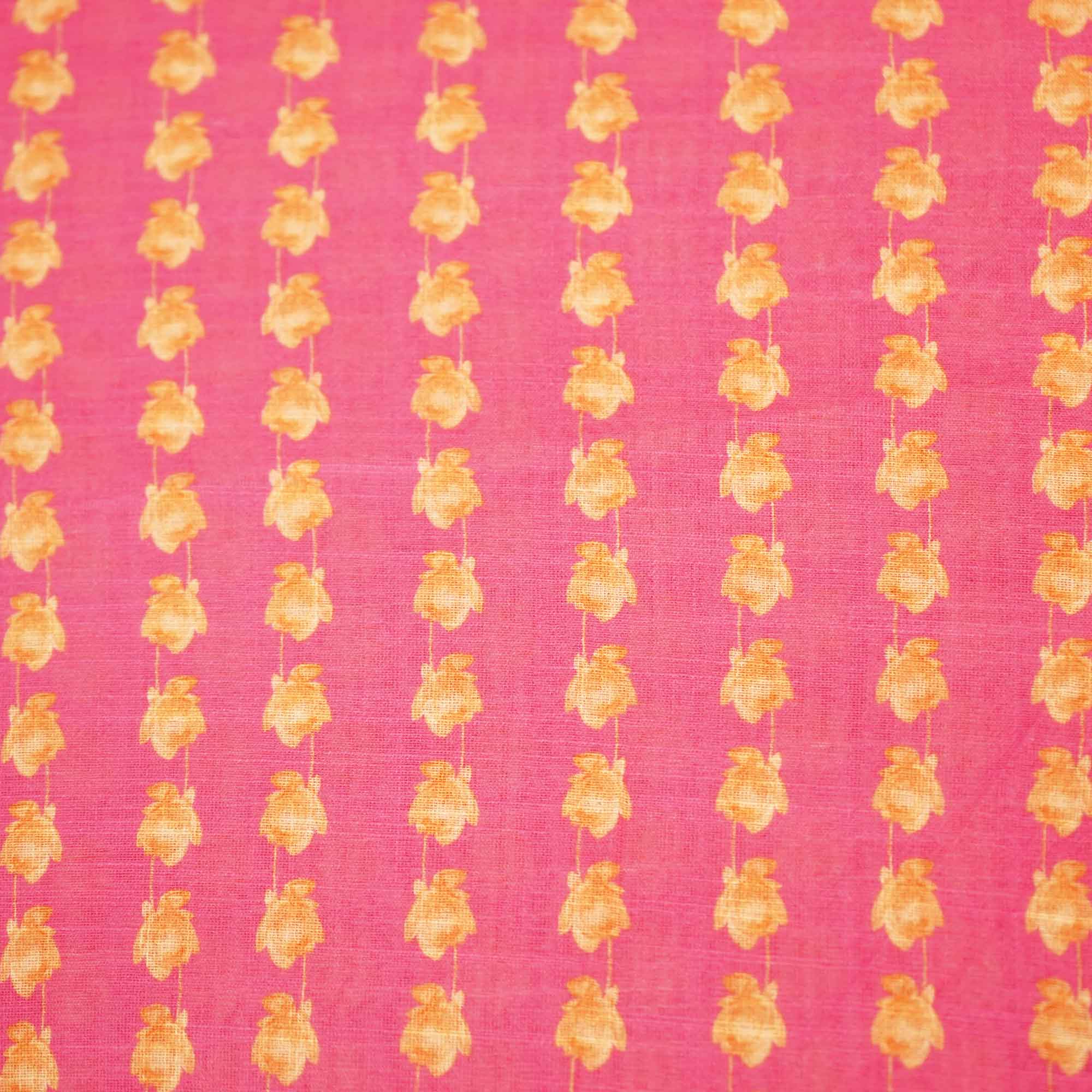 Pink Floral Print Linen Fabric MTF-25892 - Image 4