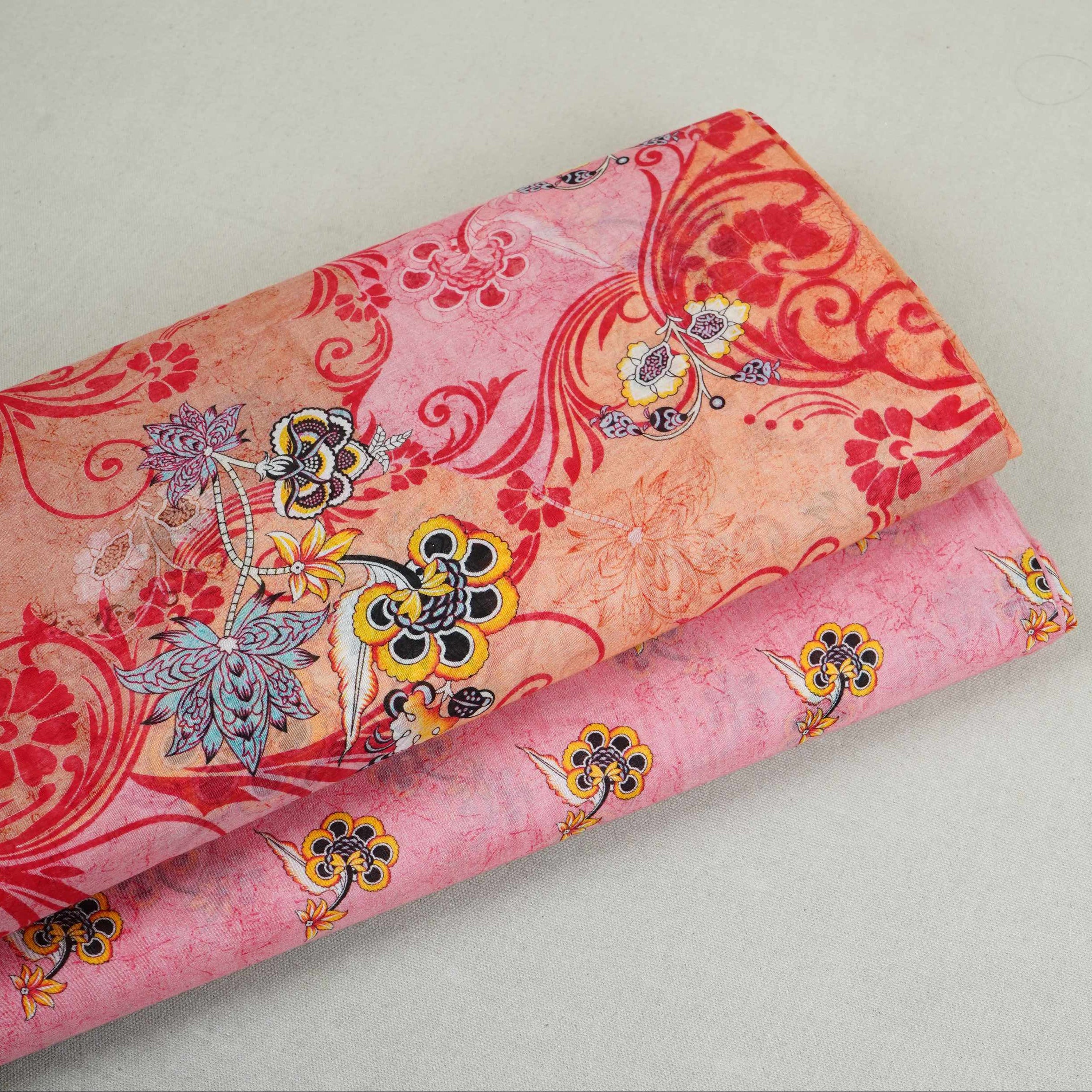 Pink Floral Print Mul Chanderi Fabric VF-30609 - Image 6