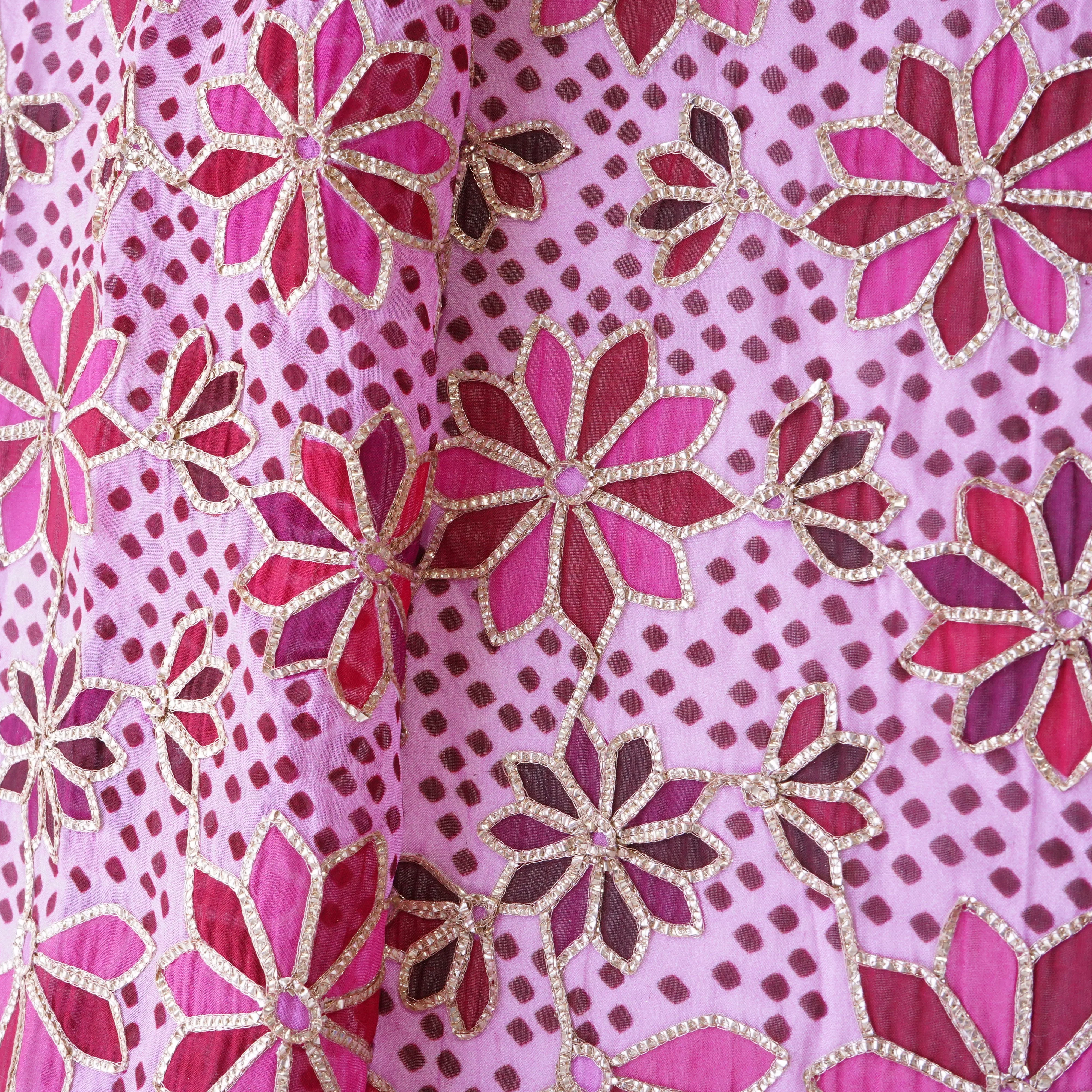 Pink Gota Embroidery Organza Fabric 15882 - Image 3