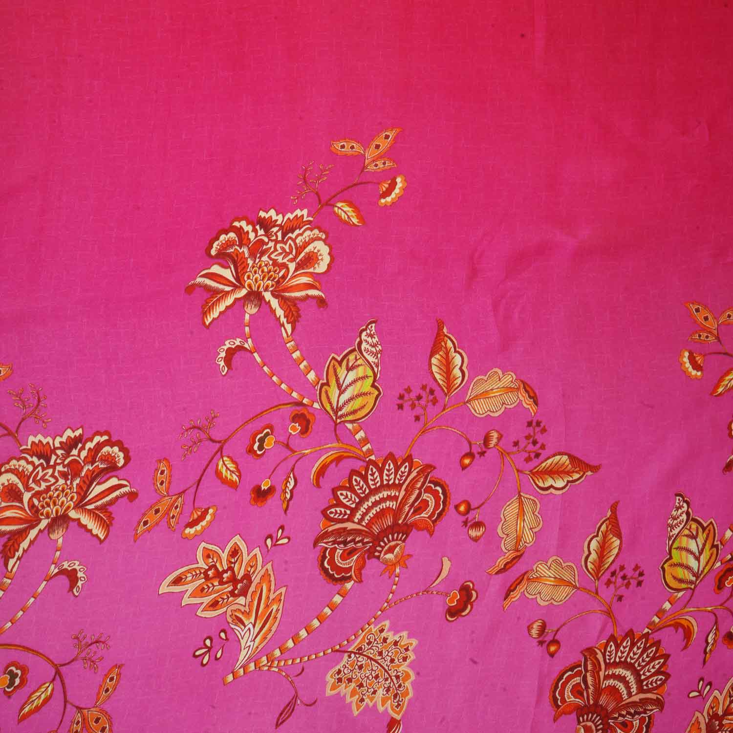 Pink & Lavender Shaded Floral Print Organza Fabric MT-28246 - Image 4