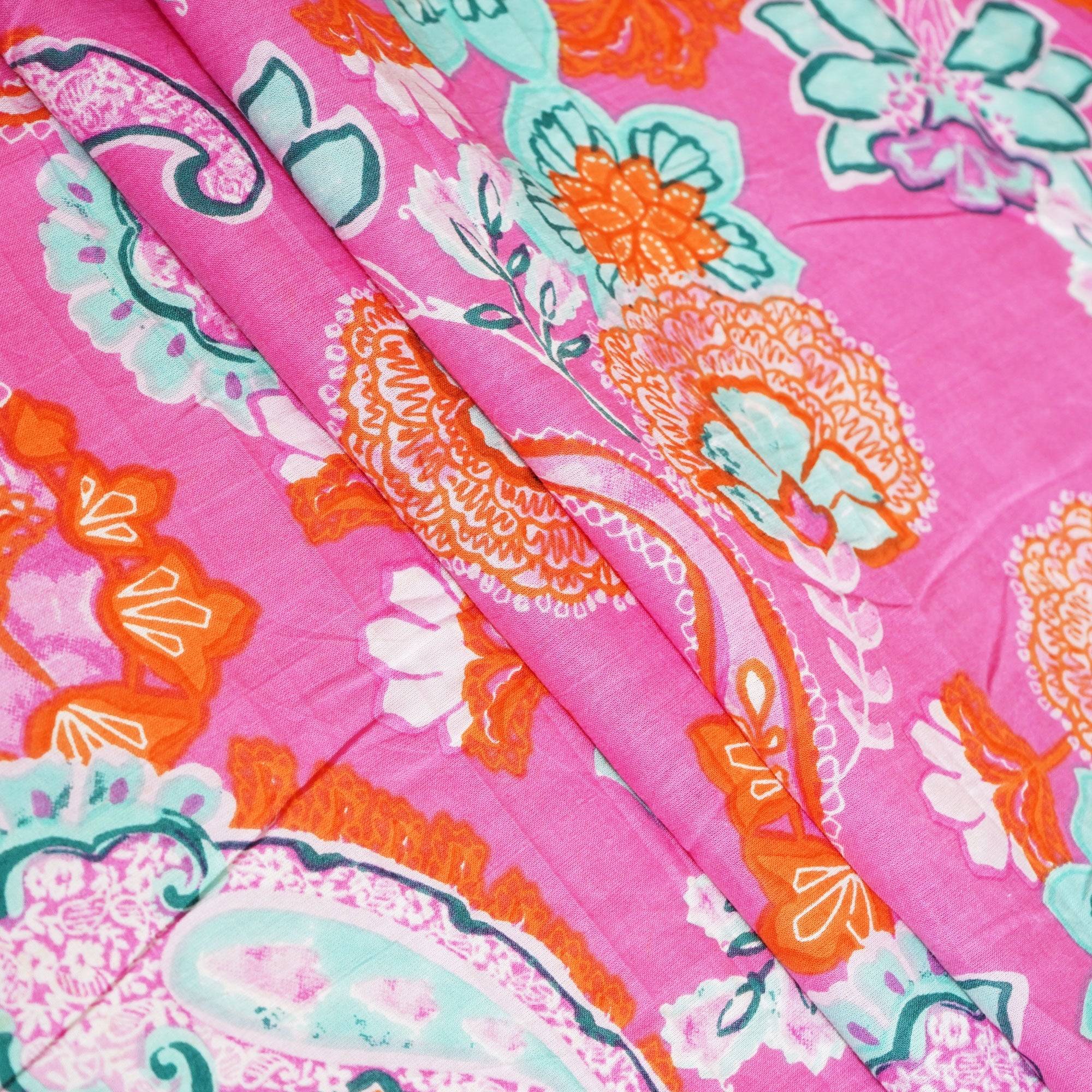 Pink Paisley Print Cotton Fabric MFL-23626 - Image 2