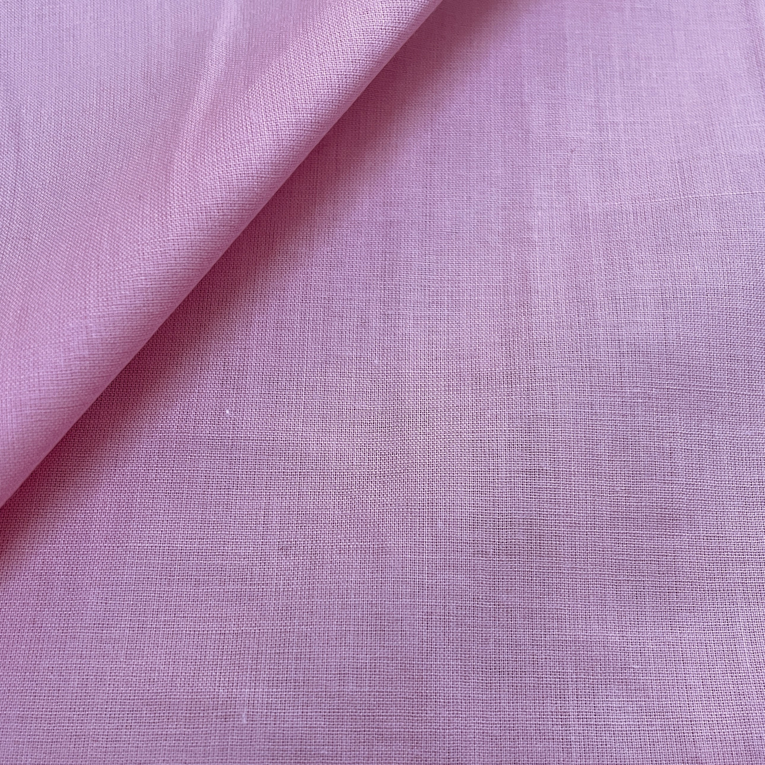 Pink Solid Cotton Mulmul Fabric - Image 3