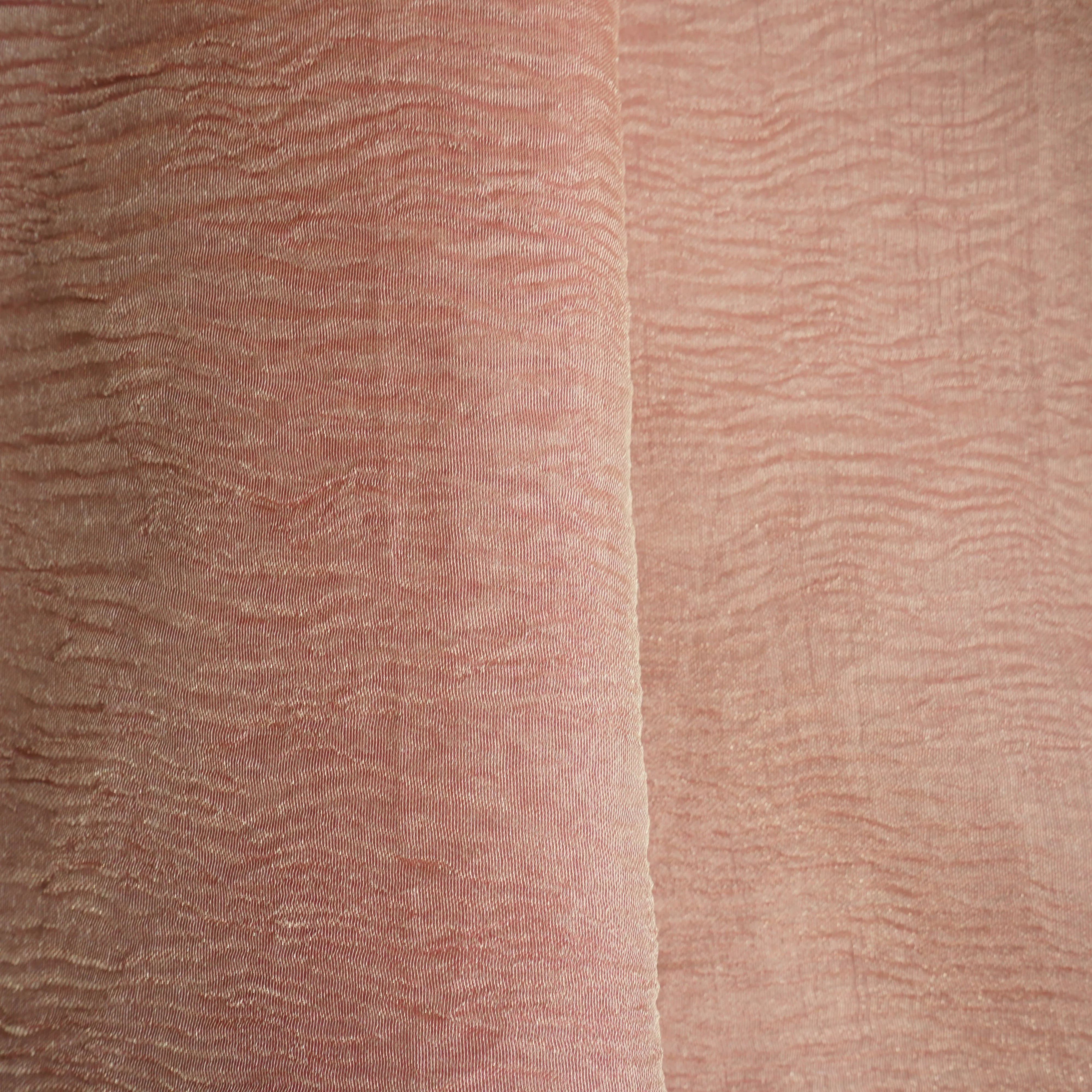 Pink Solid Shimmer Crushed Crushed Tissue Fabric - Image 2