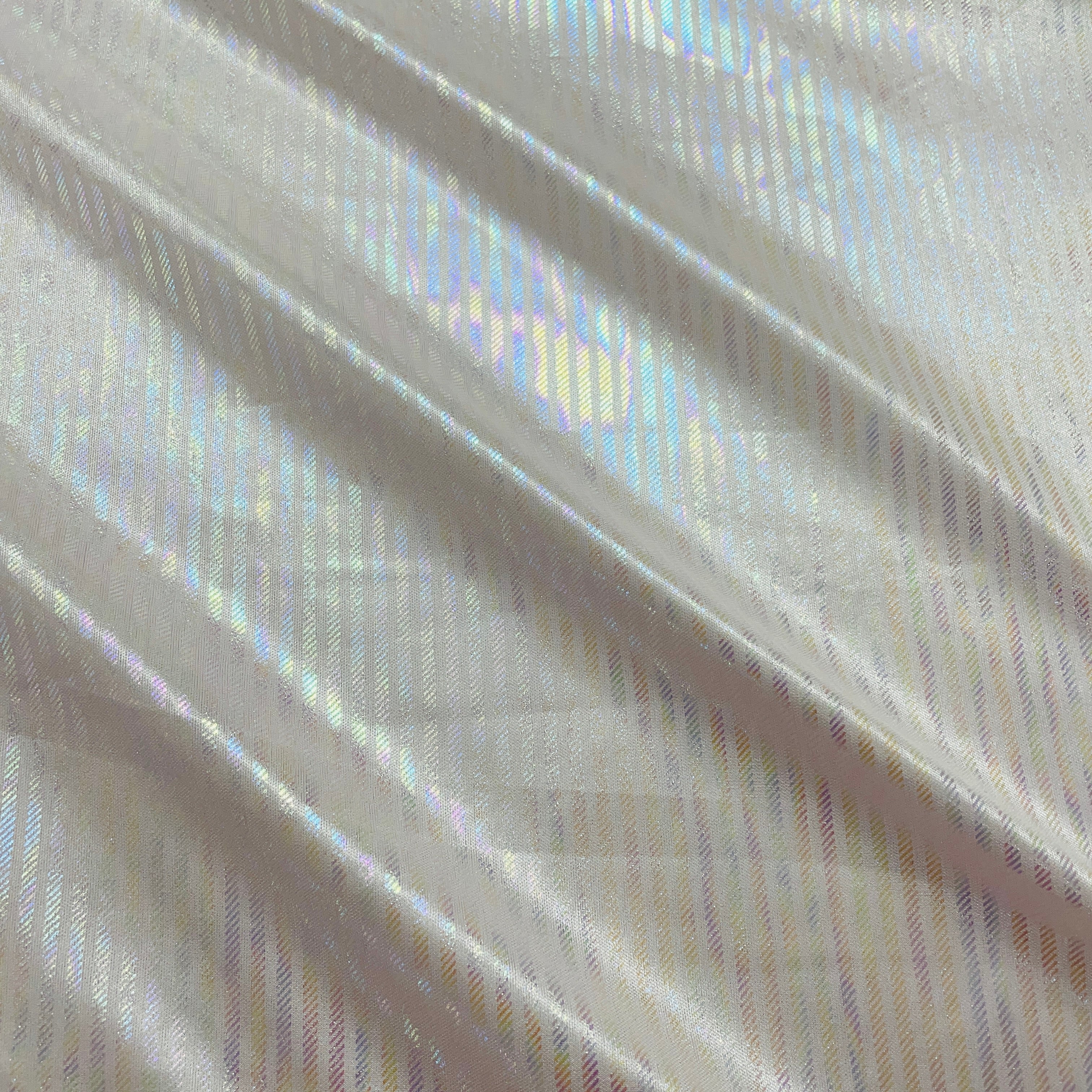 Pink Stripes 3D Rainbow With Lurex Knit Lycra Fabric - Image 3