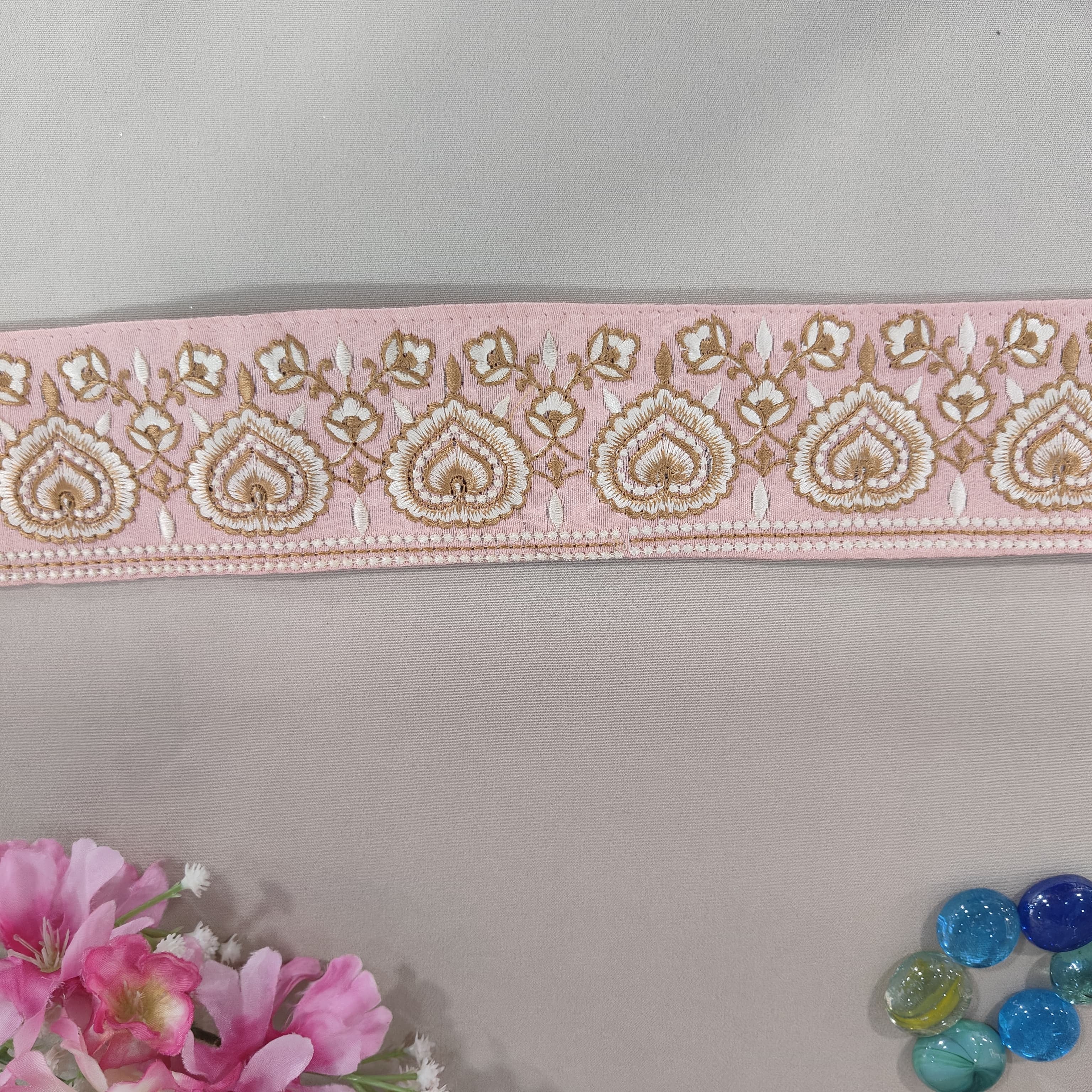 Pink Thread Embroidery Lace 15805 - Image 2
