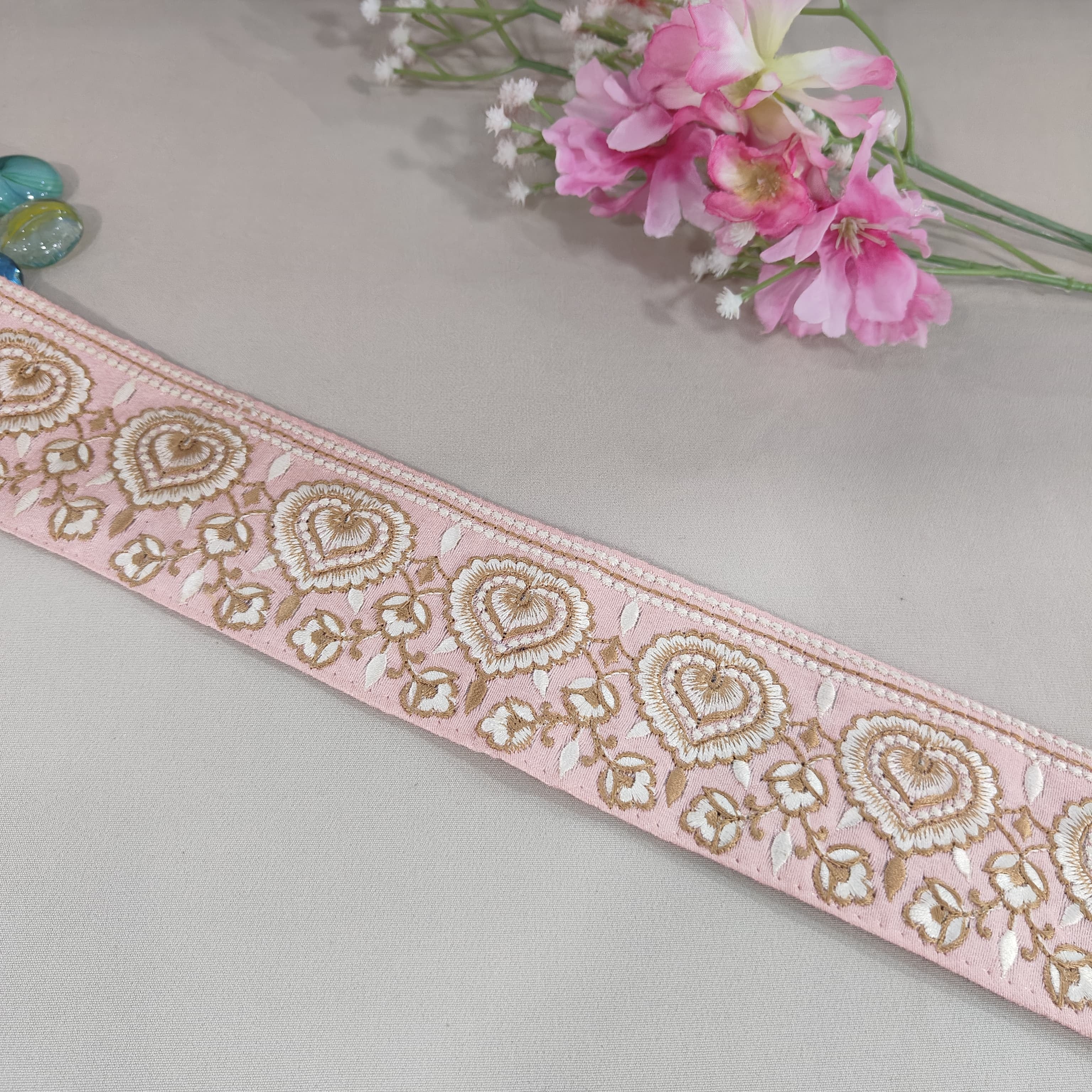 Pink Thread Embroidery Lace 15805 - Image 3