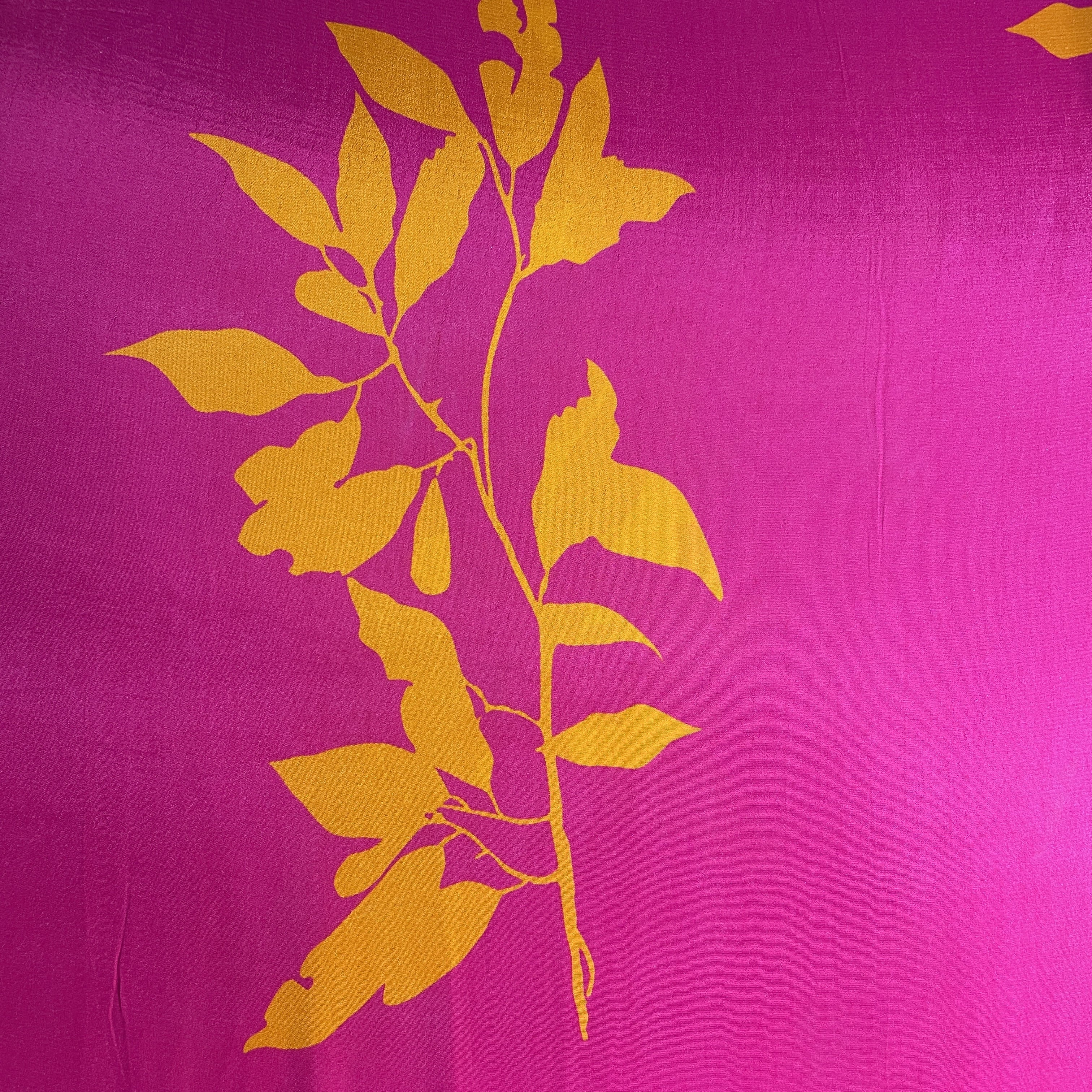 Pink Tropical Print Natural Crepe 20331 - Image 3