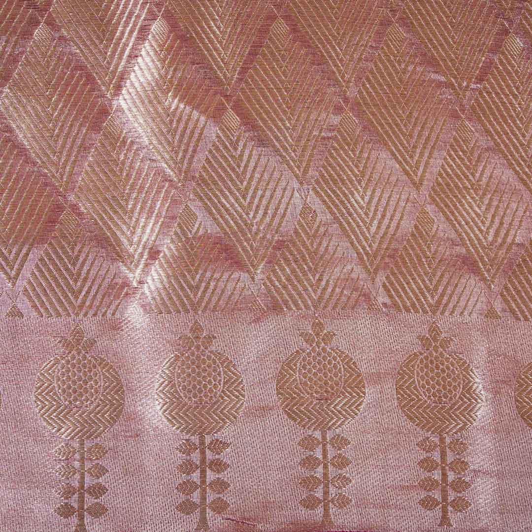 Pink Zari Weave Silk Tissue Fabric CW-28973 - Image 4