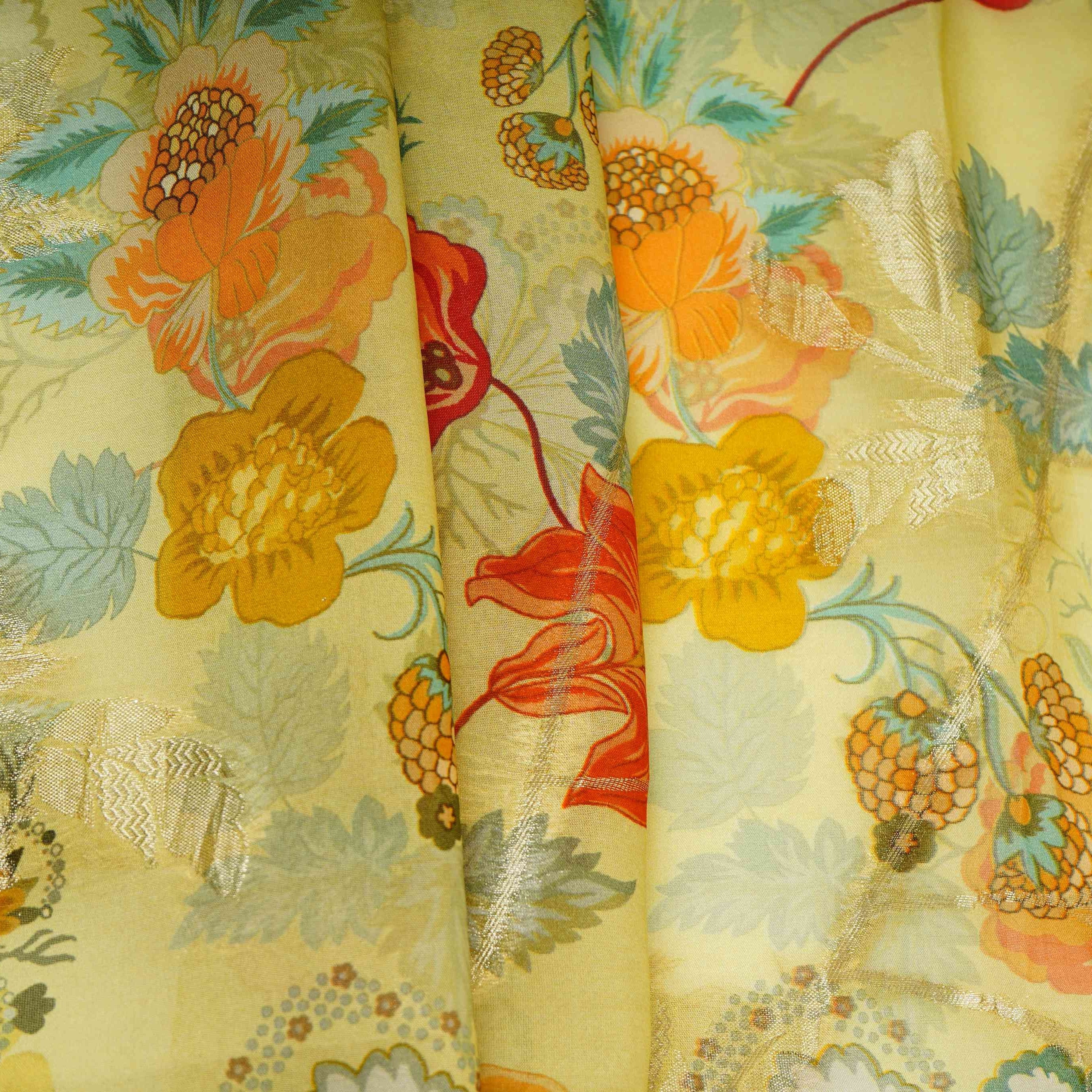 Pista floral print with jacquard Organza Fabric MT-31173 - Image 4