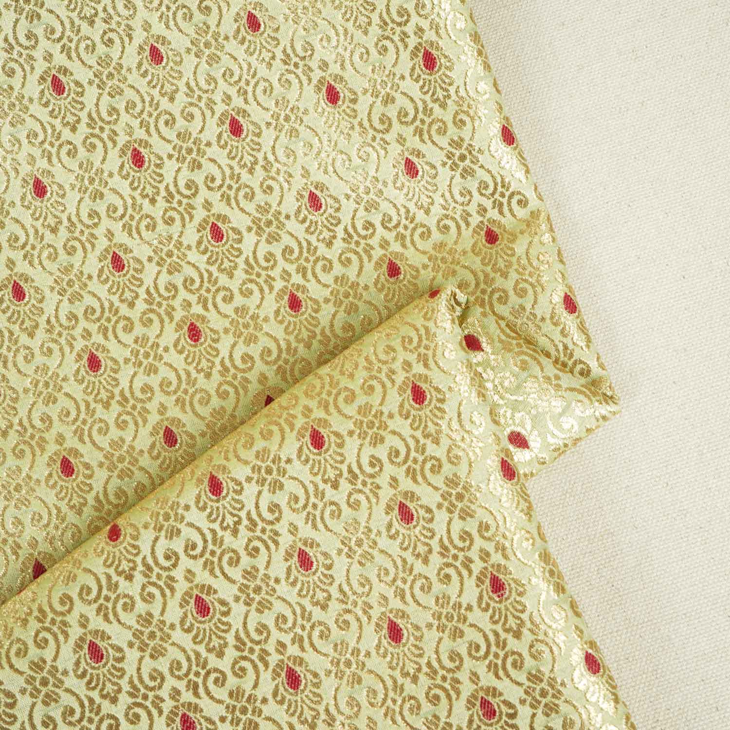 Pista Mina Buta Jaal Brocade Fabric KR-28069 - Image 2