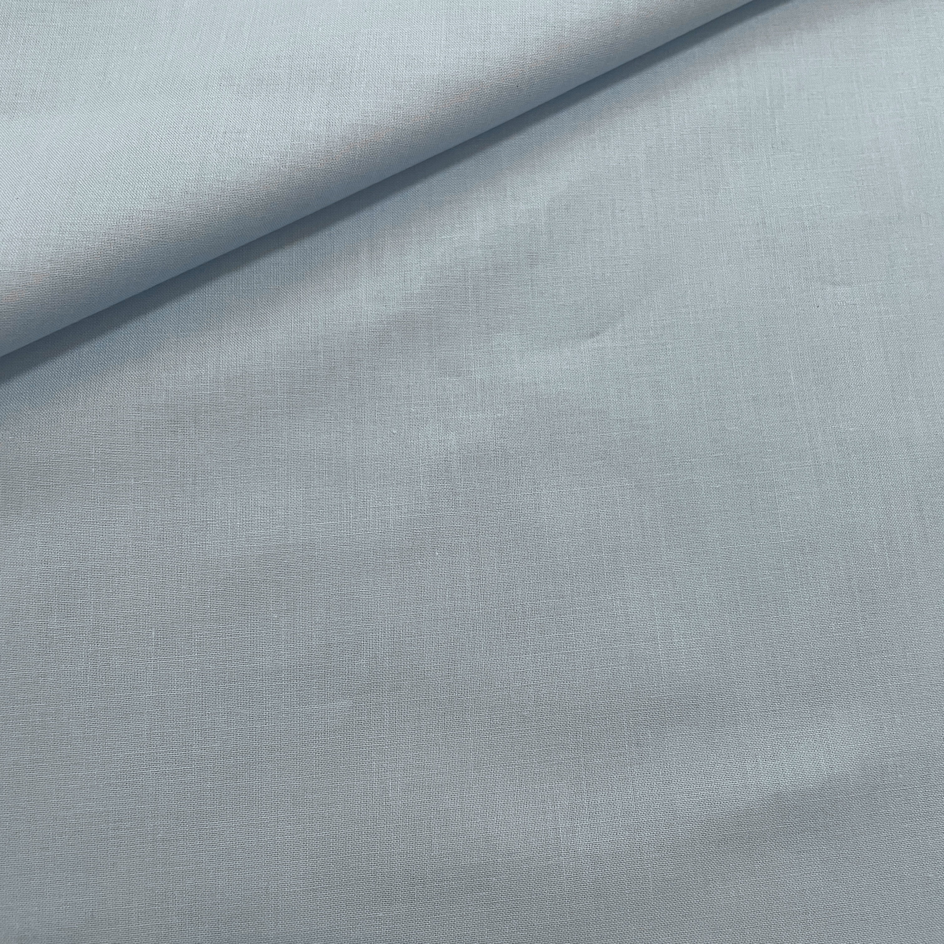 Premium Baby Blue Solid Cotton Mulmul Fabric - Image 3