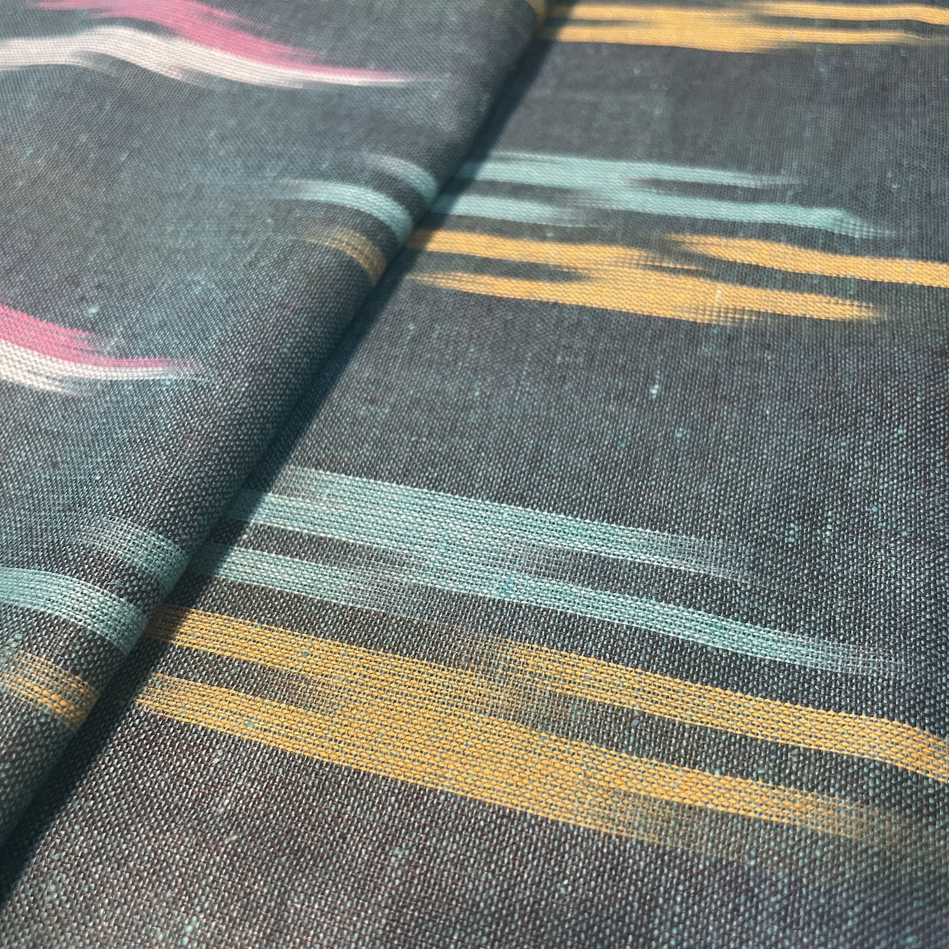 Premium Green Multicolor Ikkat Print Cotton Fabric - Image 2