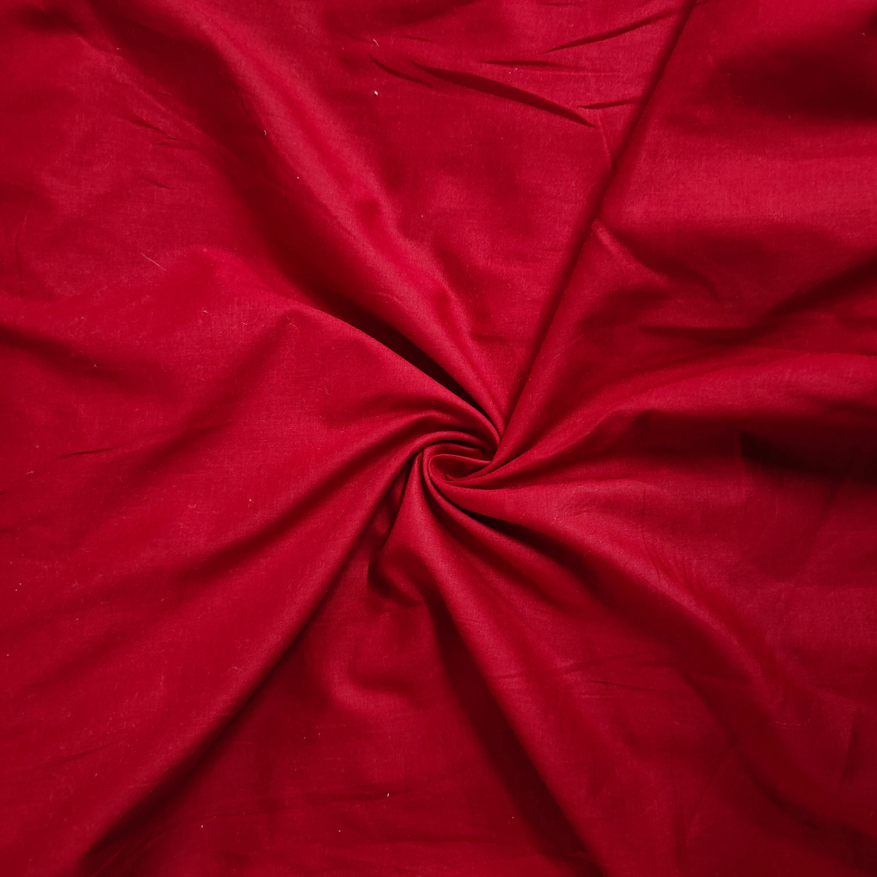Red Solid Cotton Mulmul Fabric 17737