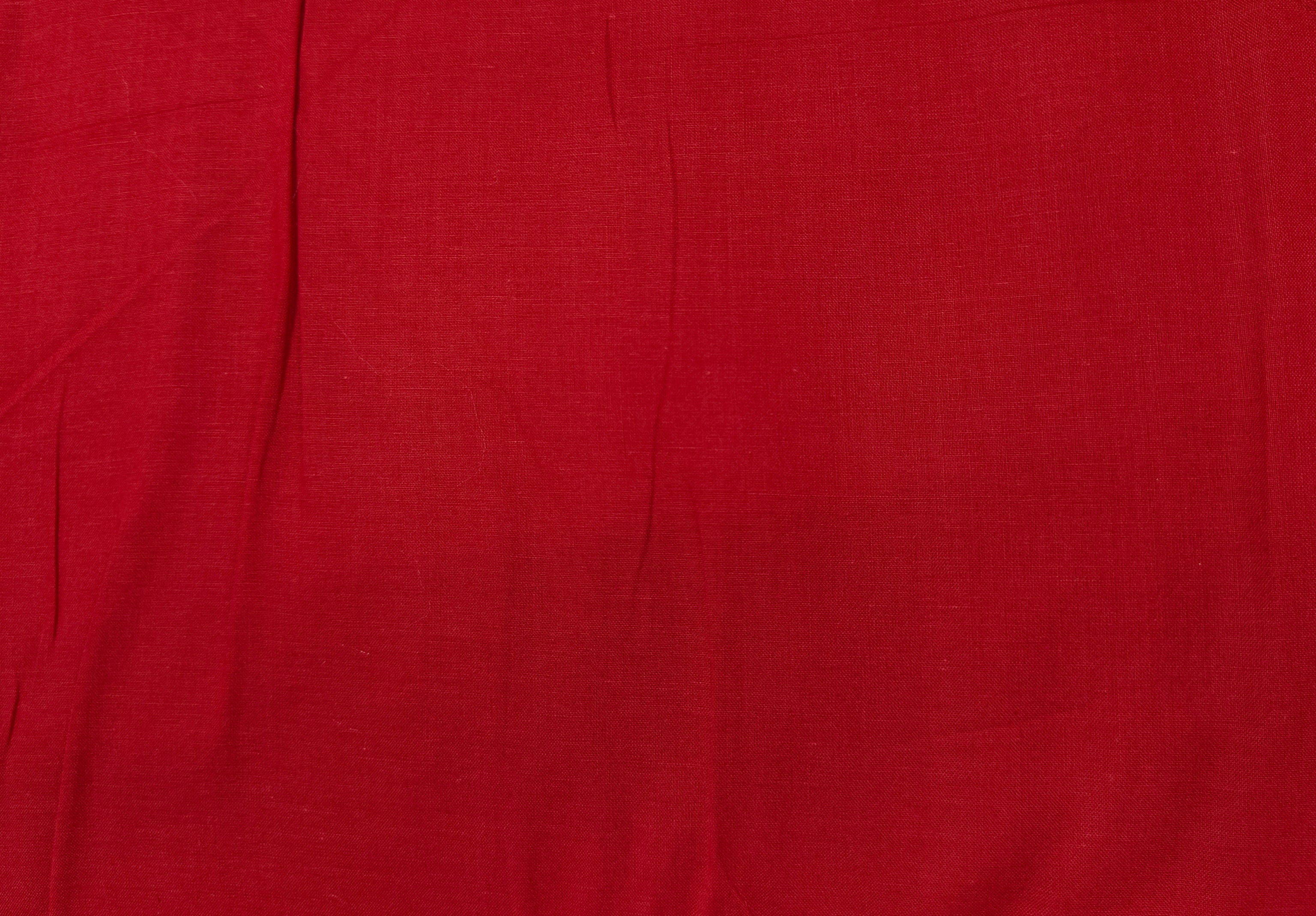 Red Solid Cotton Mulmul Fabric 17737 - Image 2