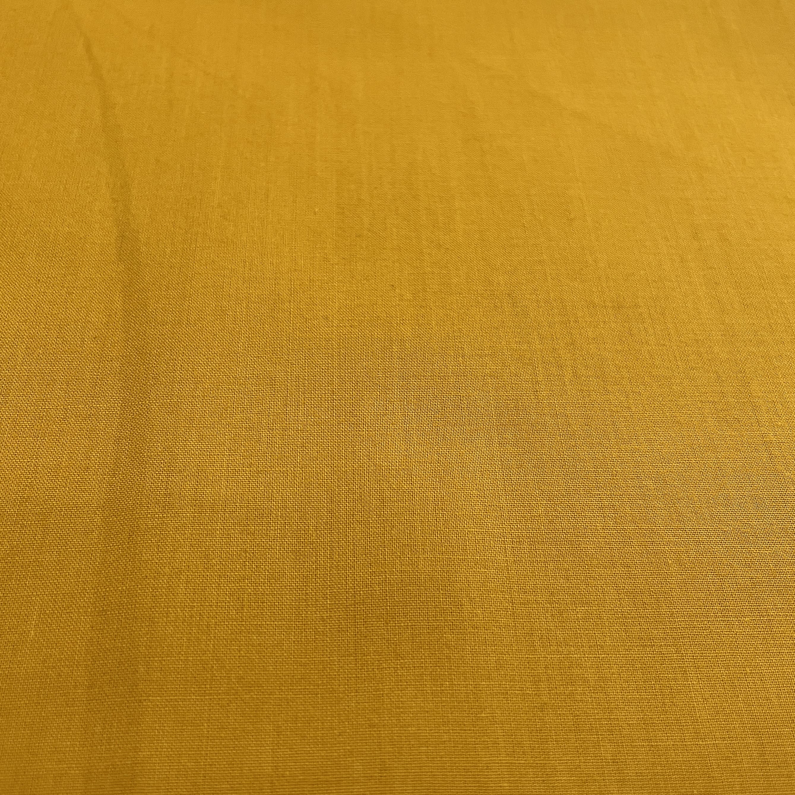 Premium Mustard Yellow Solid Cotton Mulmul Fabric - Image 2