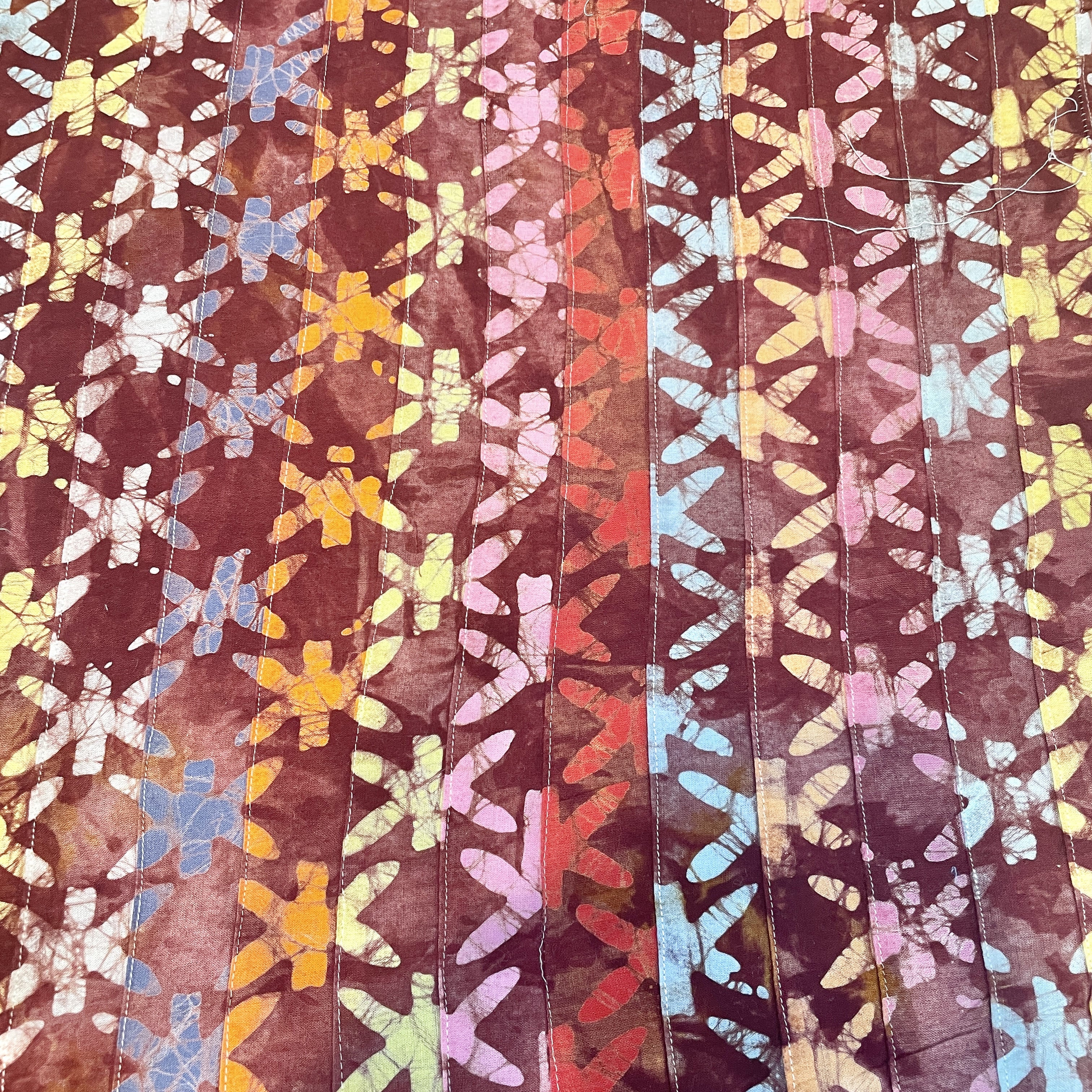 Premium Red Multicolor Patchwork Cambric Cotton Fabric - Image 2