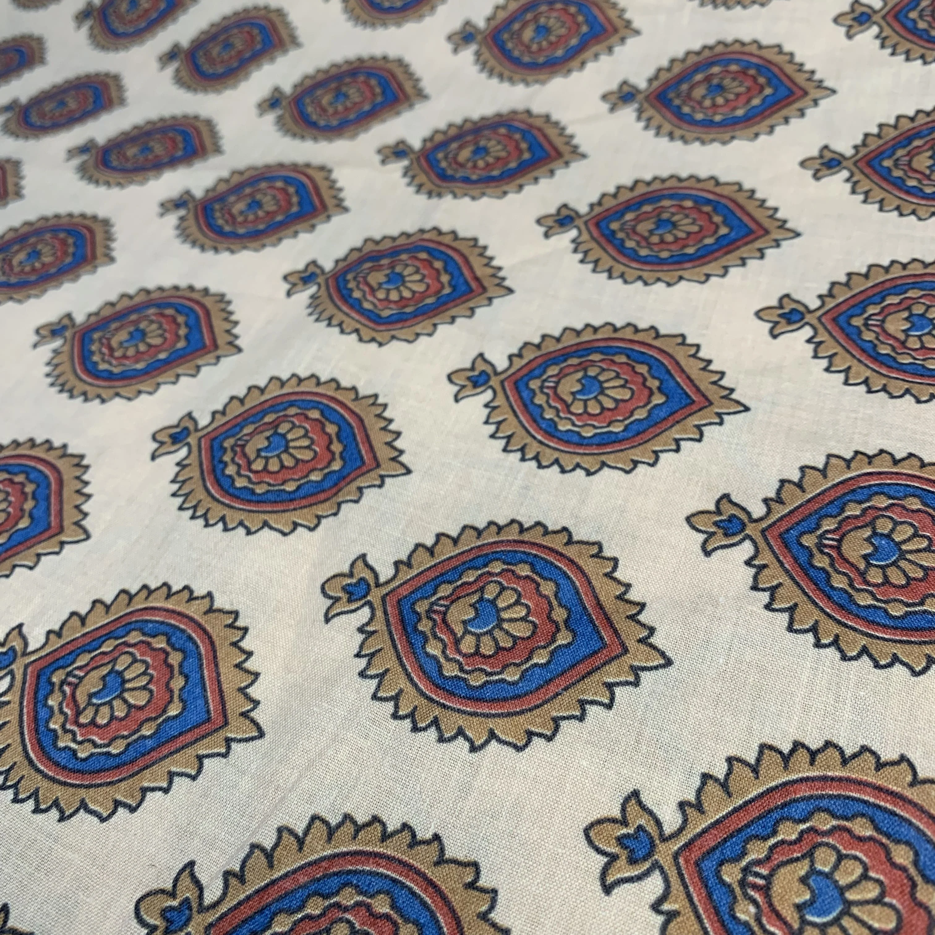 Premium Soft Yellow Traditional Print Cotton Fabric - Image 2