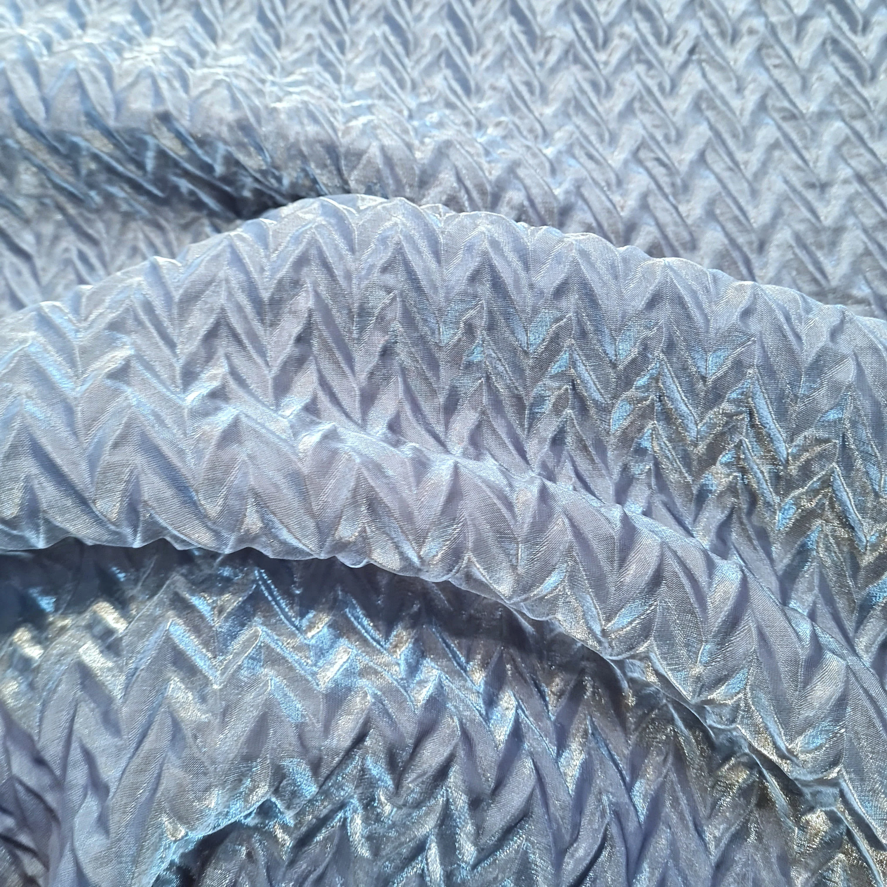Premium Steel Blue Organza Fabric - Image 2