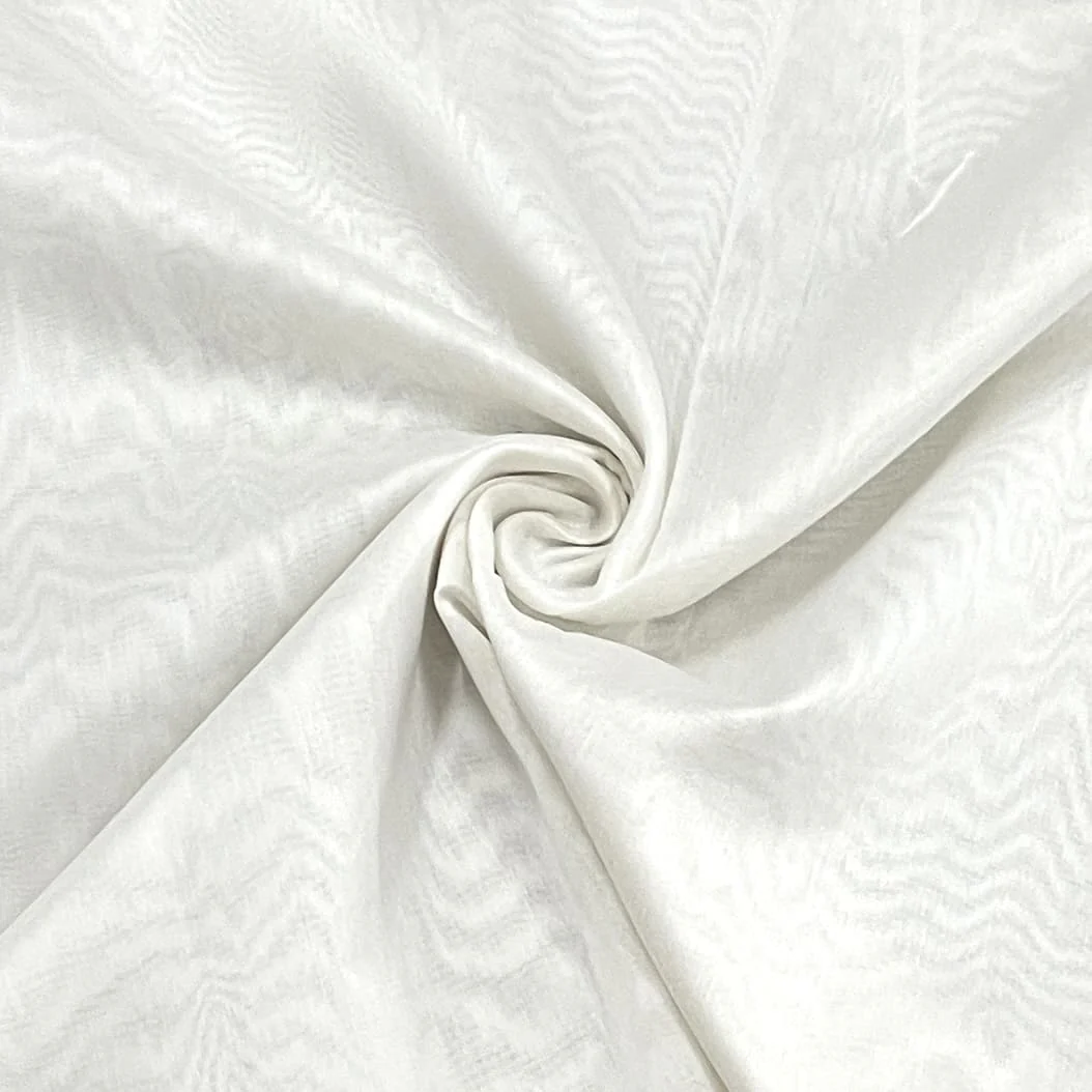 Premium White Solid Silk Chanderi Fabric
