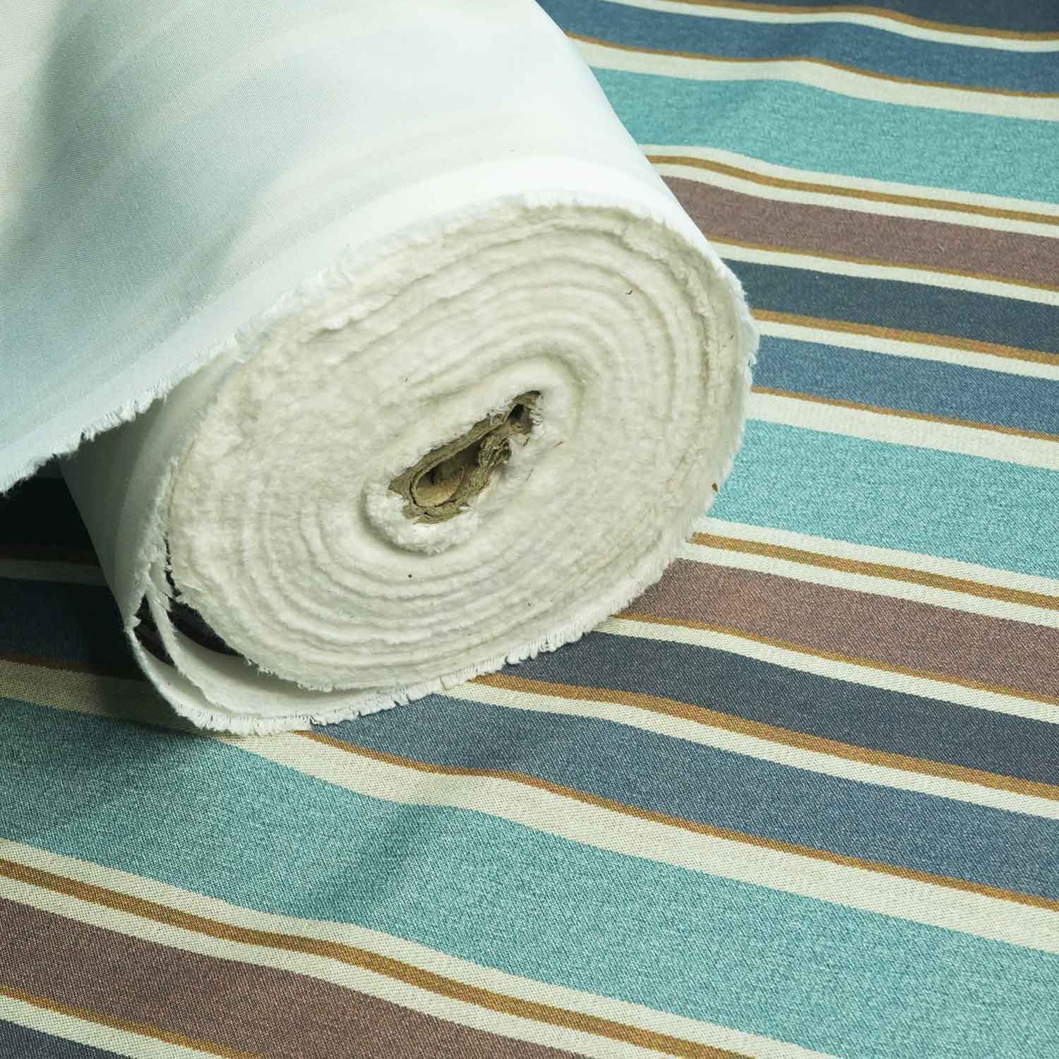 Dark Blue, Light Blue, Reddish Blue Stripes Printed, Printing Solution Dyed XNPT-31