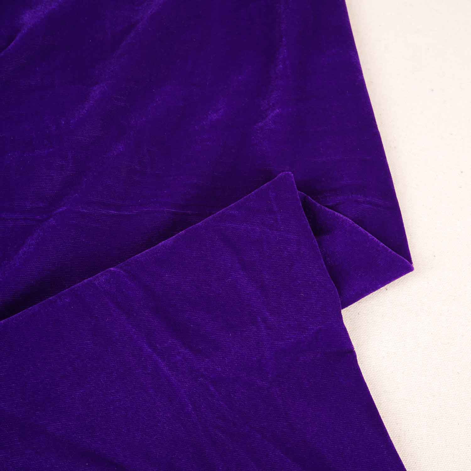 Purple Border Work Cutdana Embroidery Micro Velvet 9000 SC-27995 - Image 2