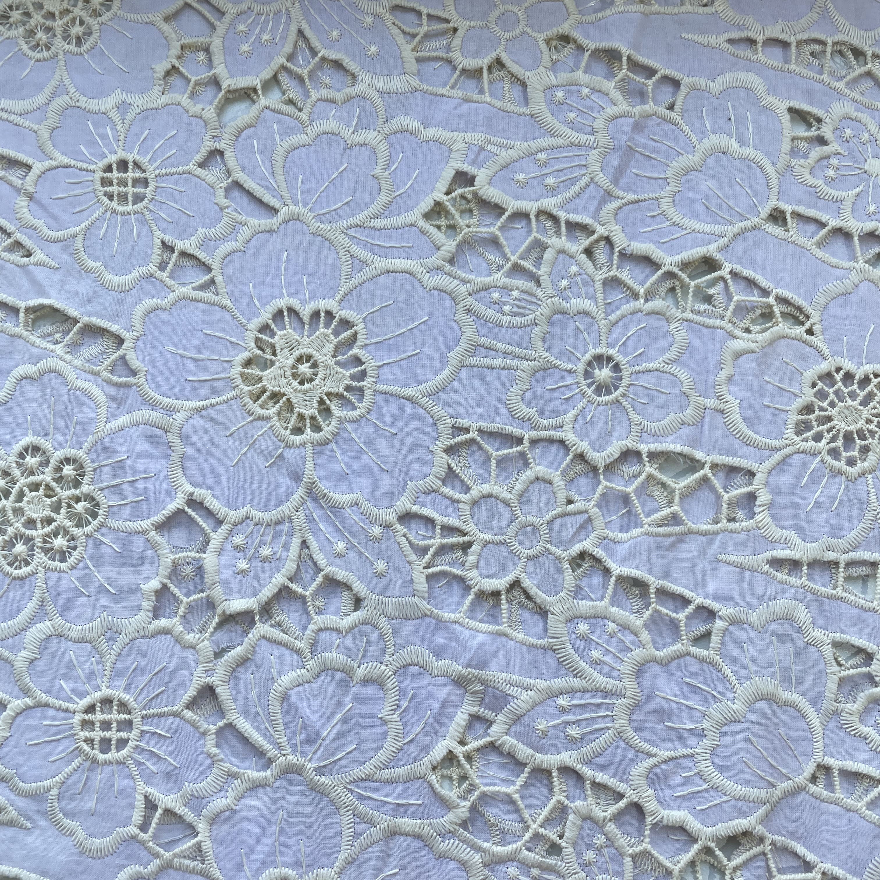 Purple Floral Crepe Crochet Fabric 16145 - Image 2