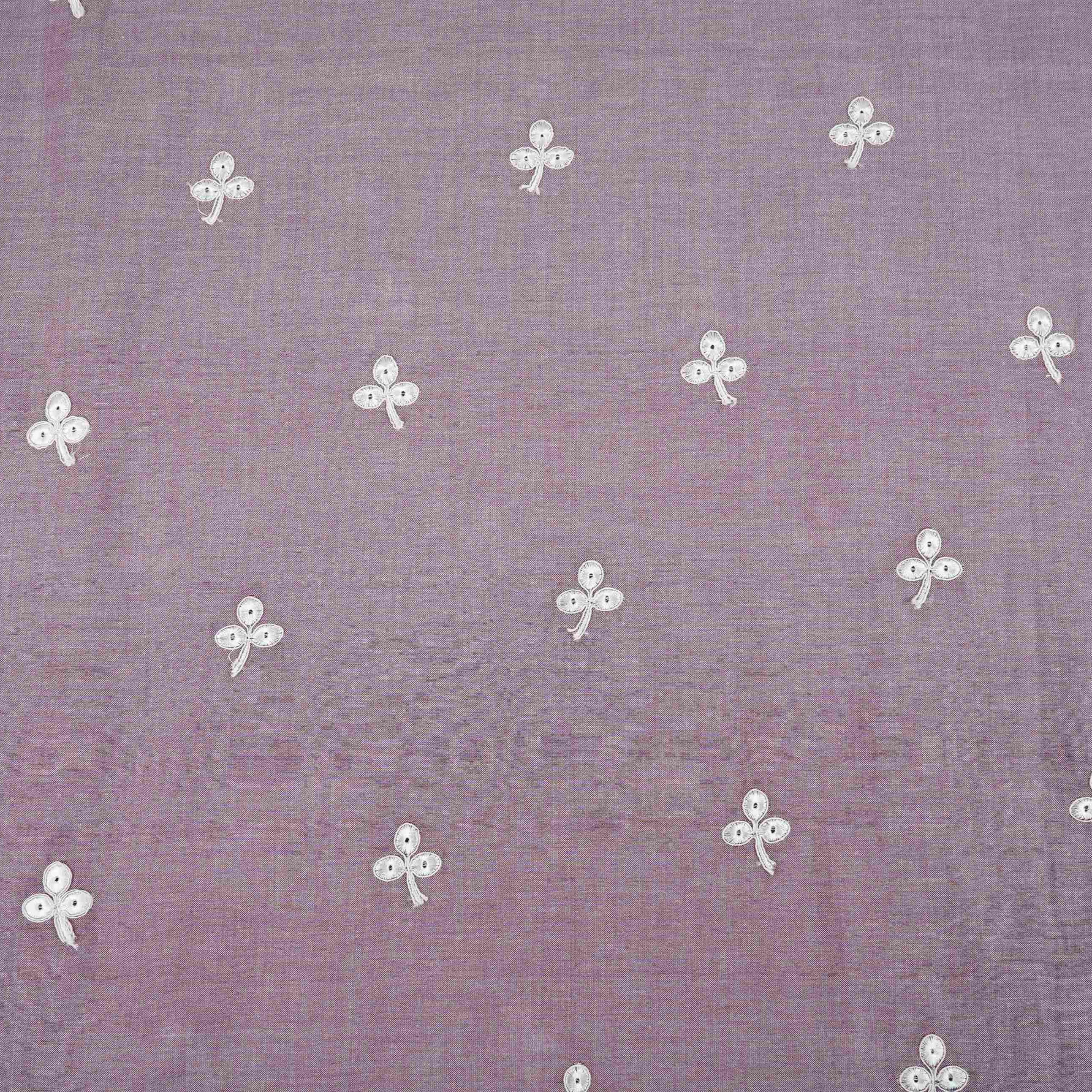 Purple Floral Embroidery South Cotton Fabric ZA-30592 - Image 2