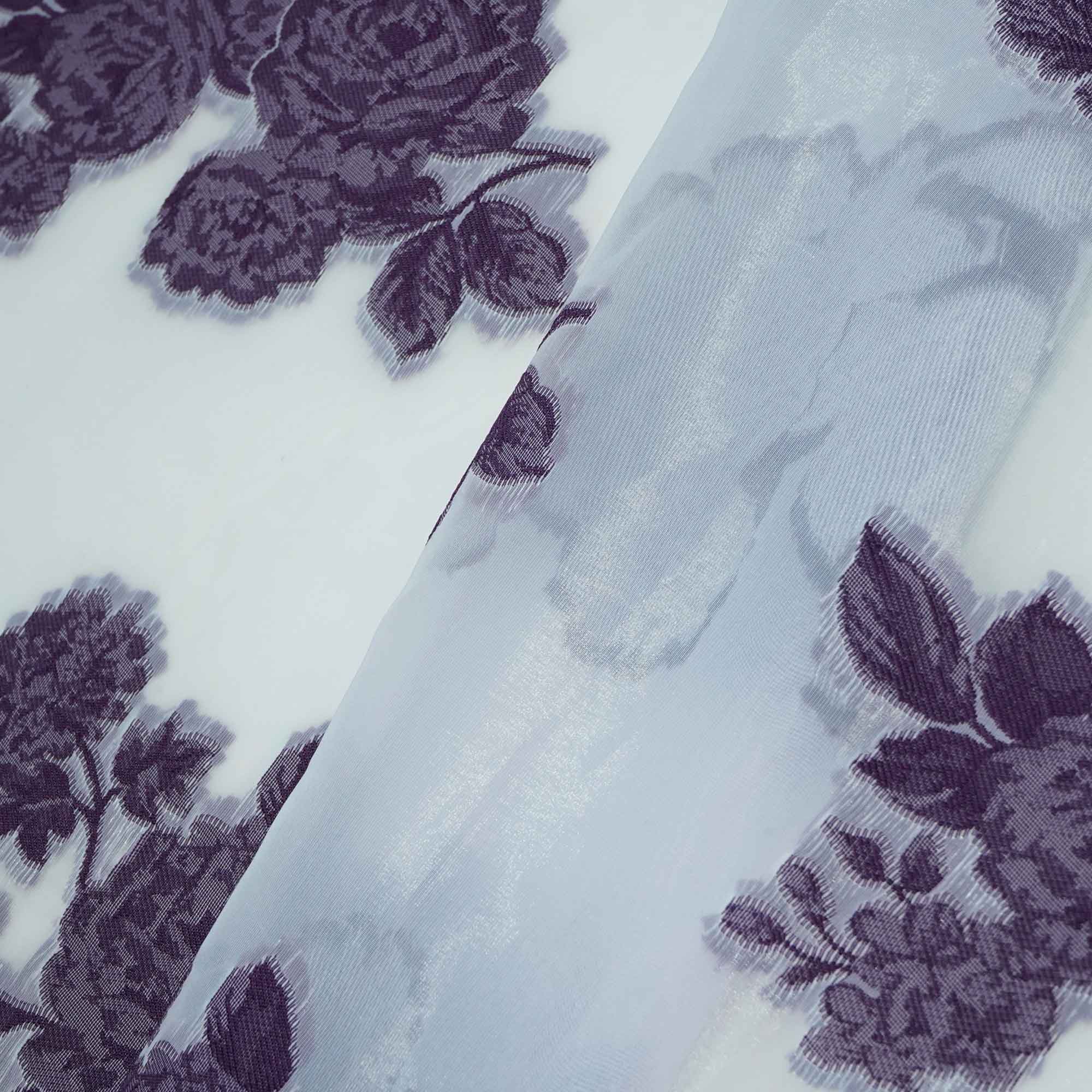Purple Floral Organza Jacquard OE-9535 - Image 3
