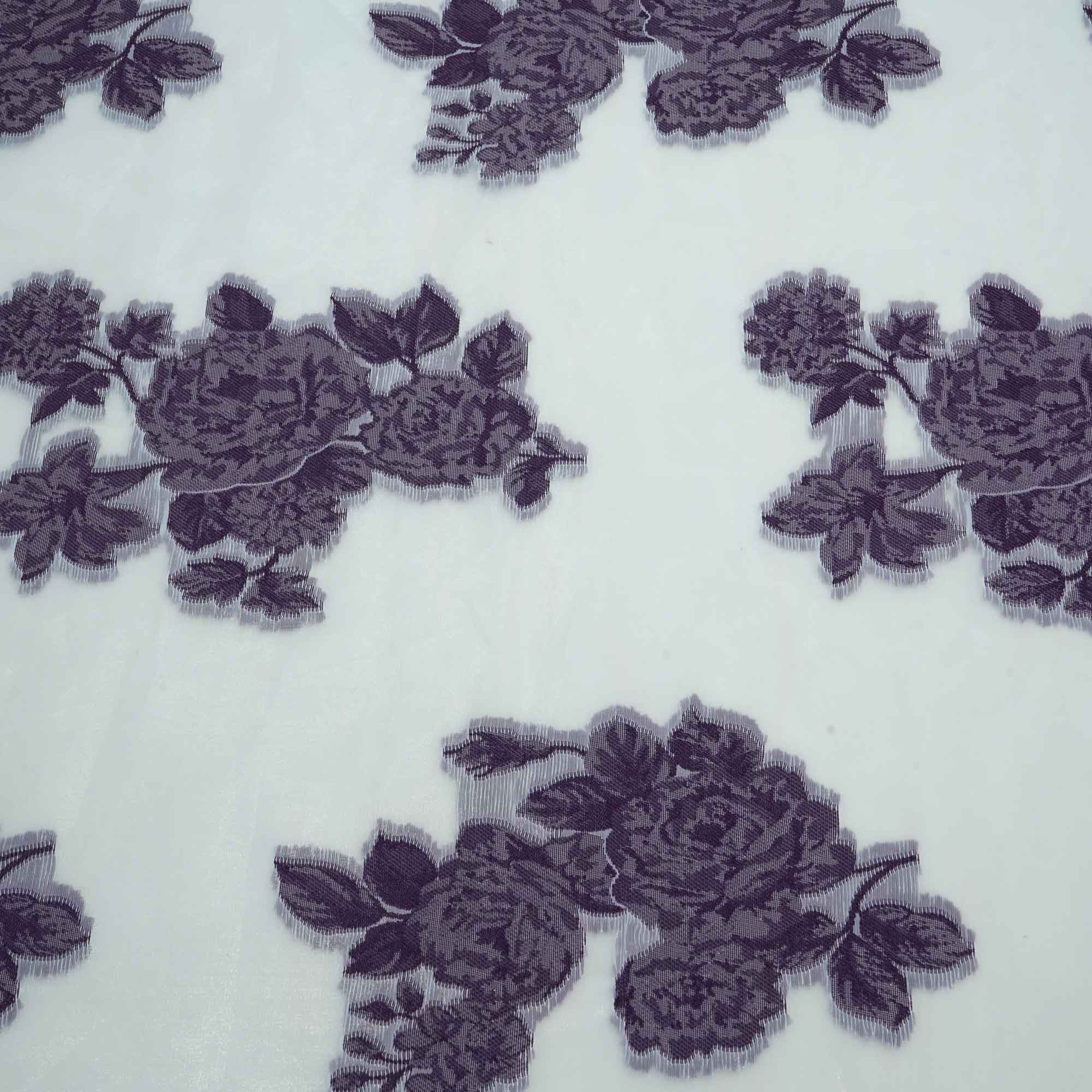 Purple Floral Organza Jacquard OE-9535 - Image 4
