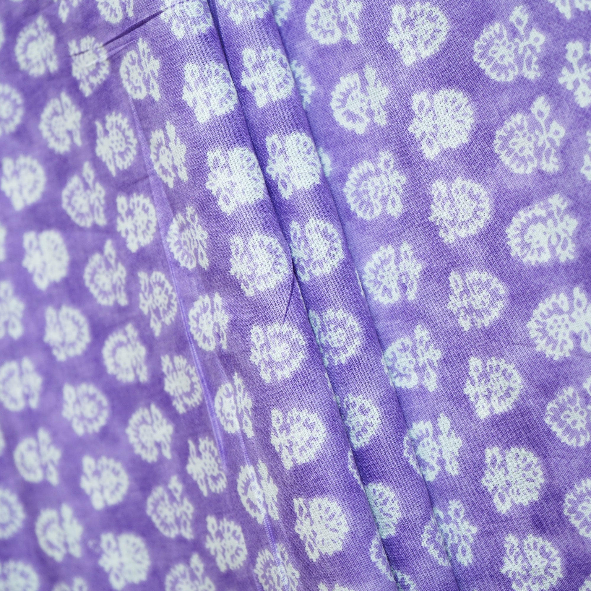 Purple Floral Print Cotton Fabric MFL-23707 - Image 2