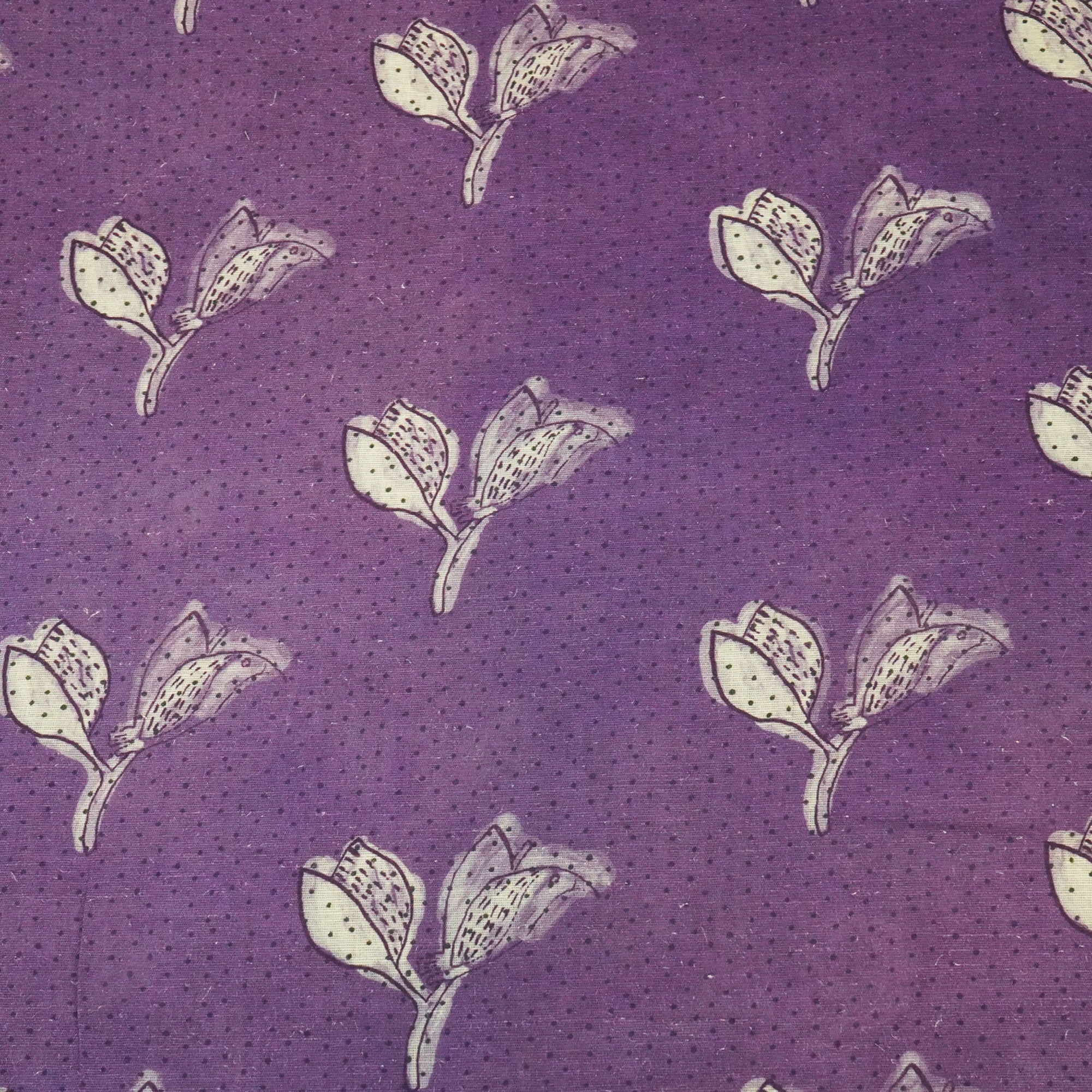 Purple Floral Print Linen Fabric RM-24619 - Image 4