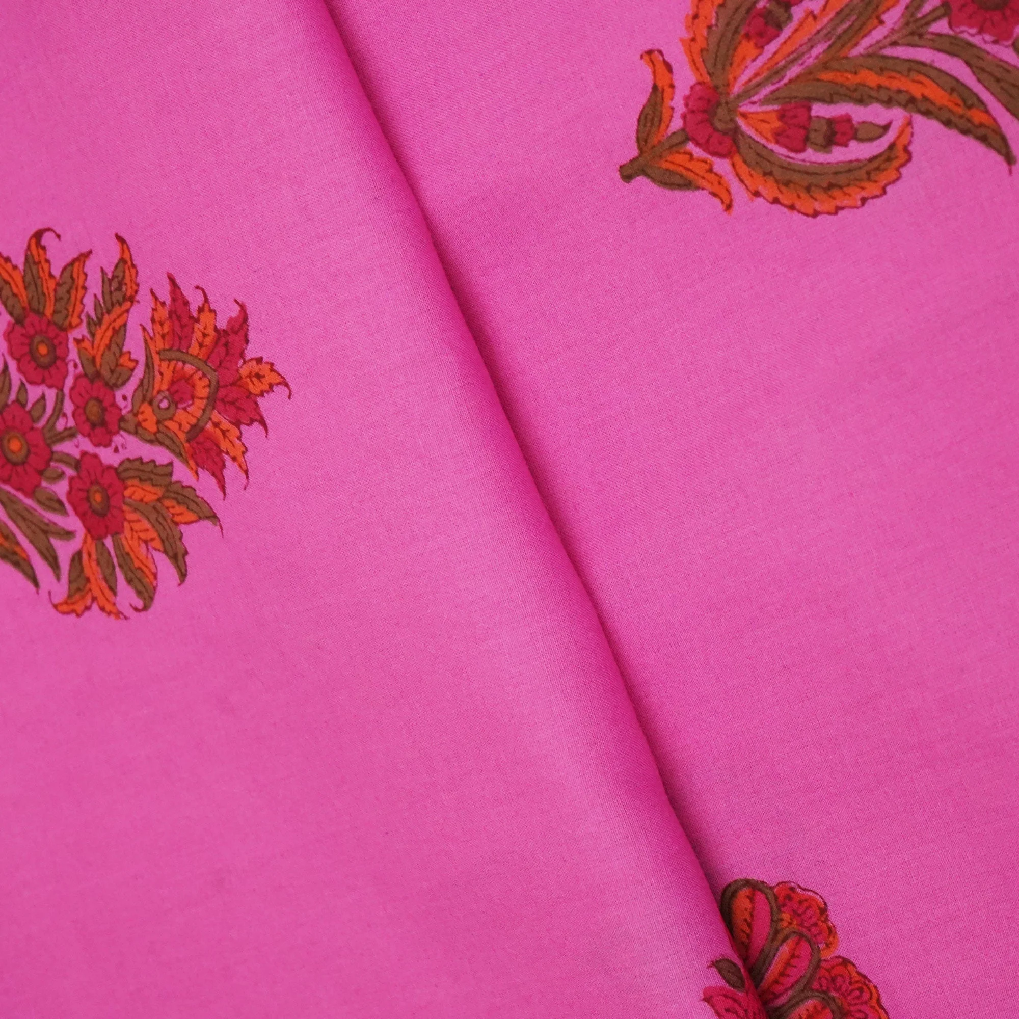 Purple Handblock Print Cotton Fabric 894 RI-23831 - Image 2