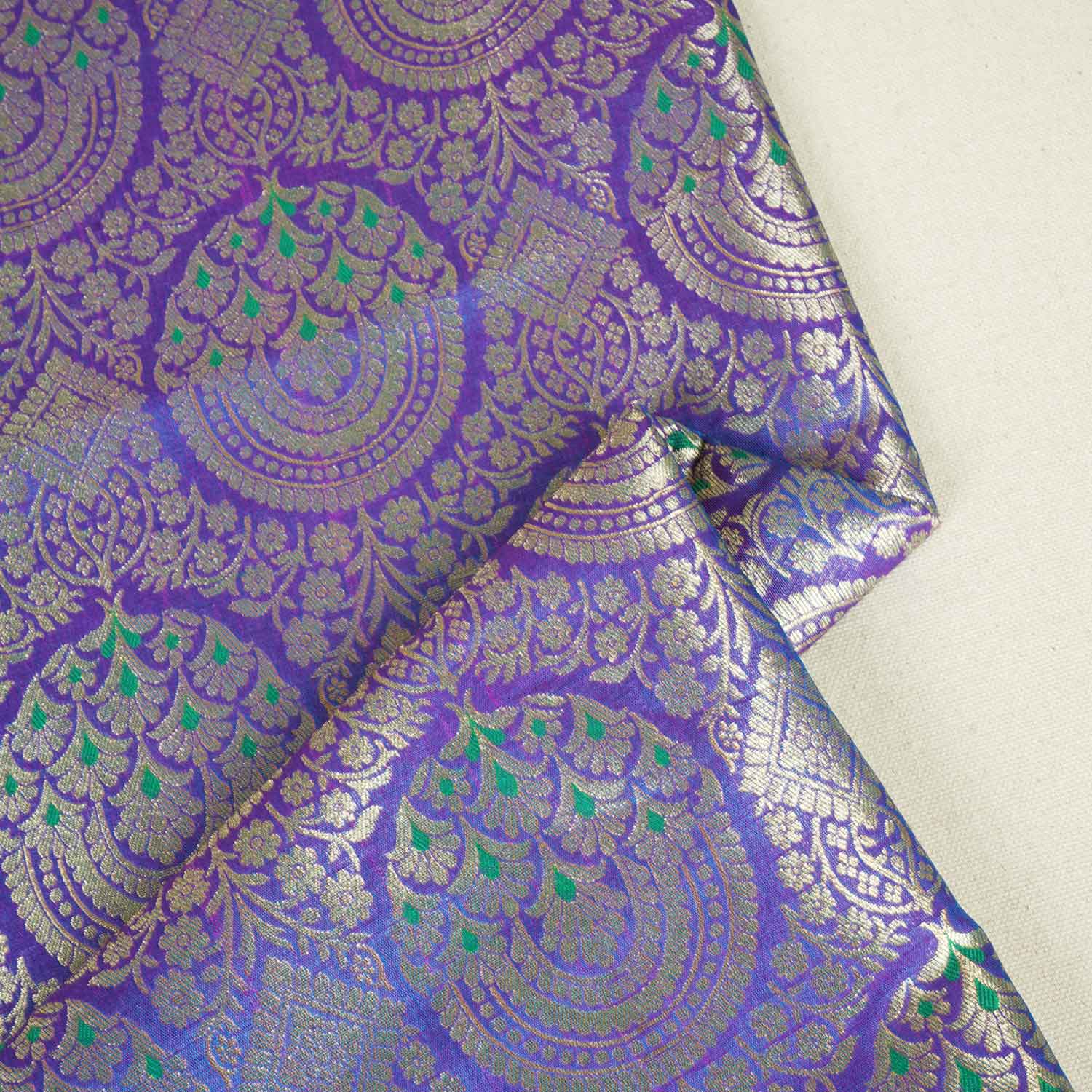 Purple Jaal with Mina Buta Brocade Fabric KR-28059 - Image 2