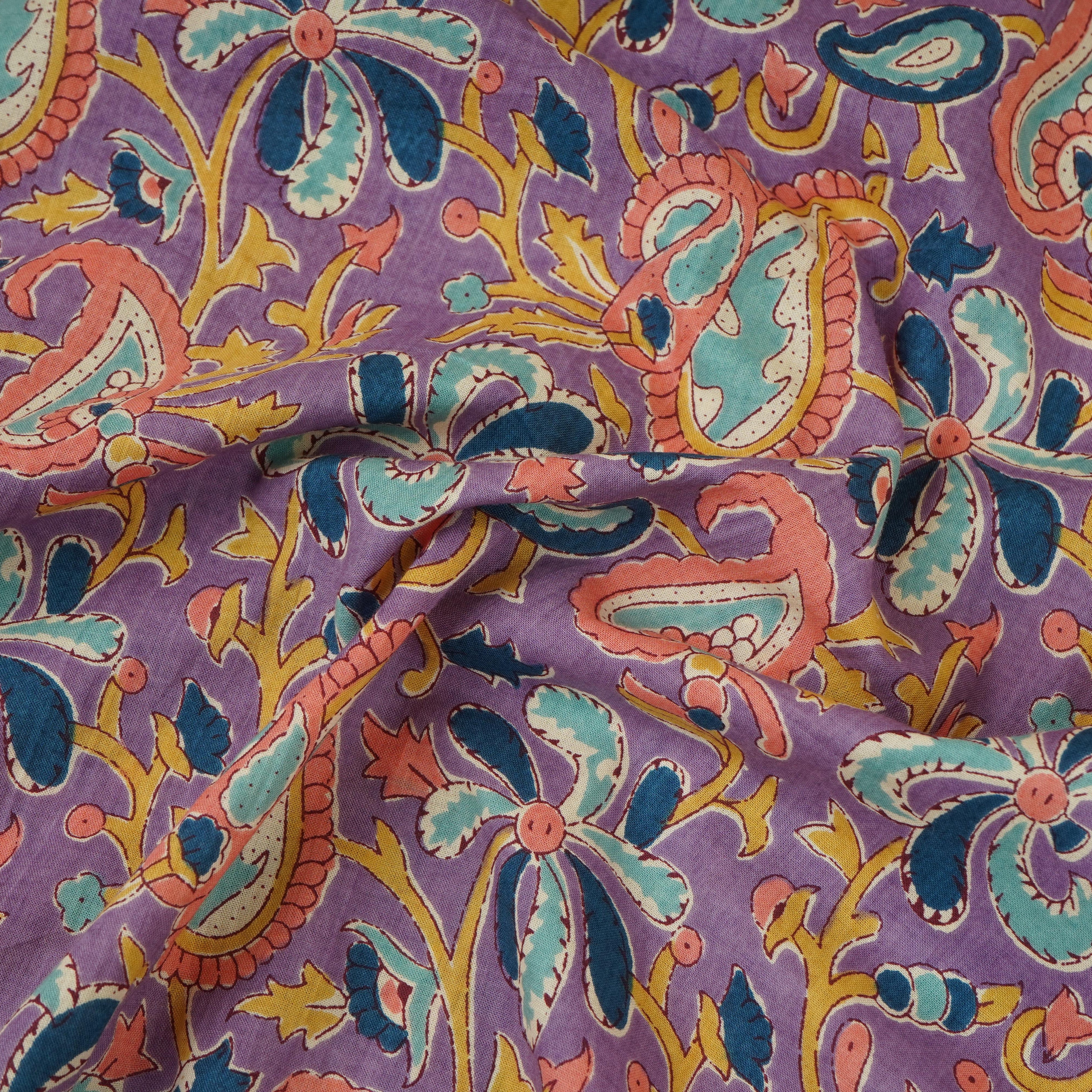 Purple Paisley Print Cotton Fabric AFI-29557 - Image 2