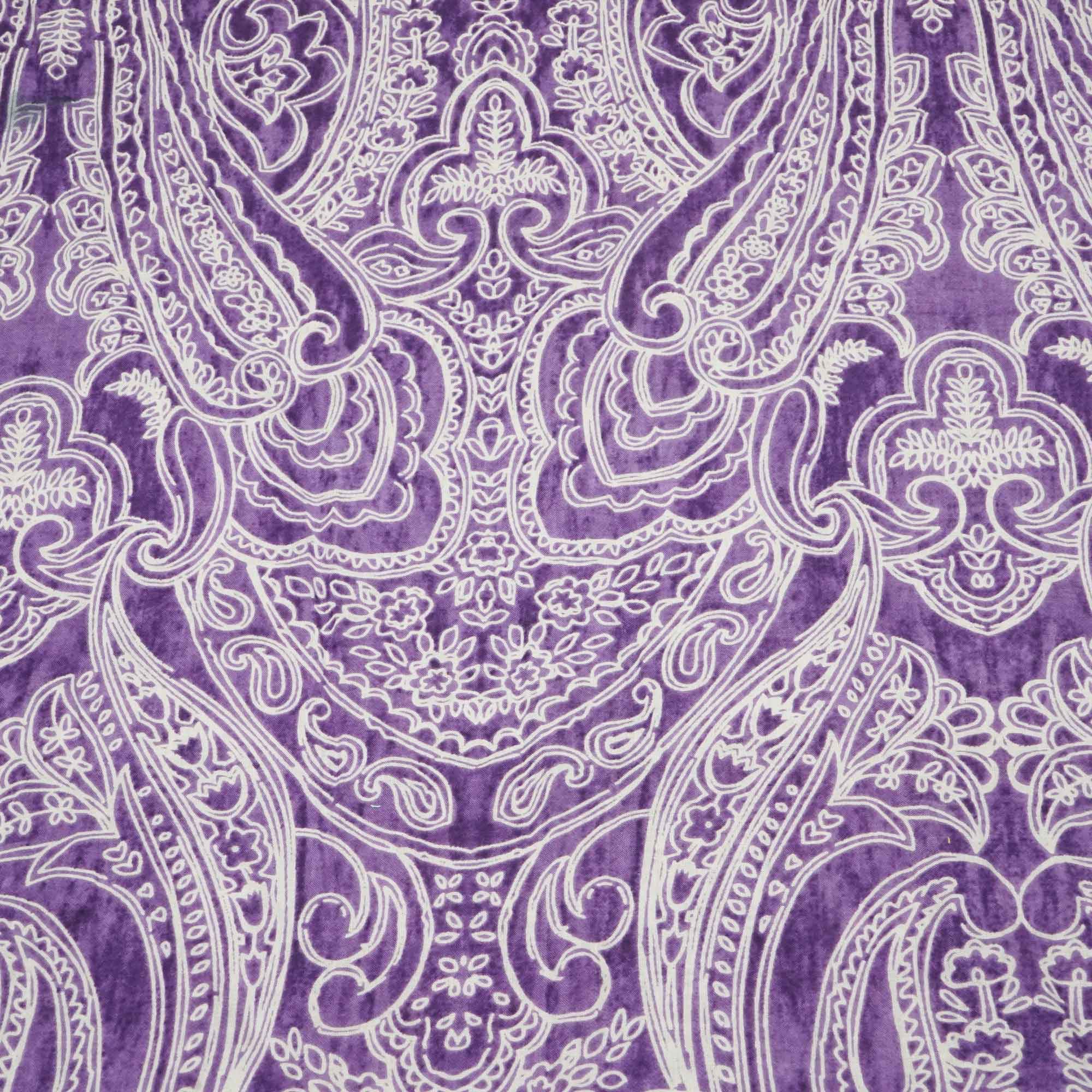 Purple Paisley Print Cotton Fabric MFL-23674 - Image 4