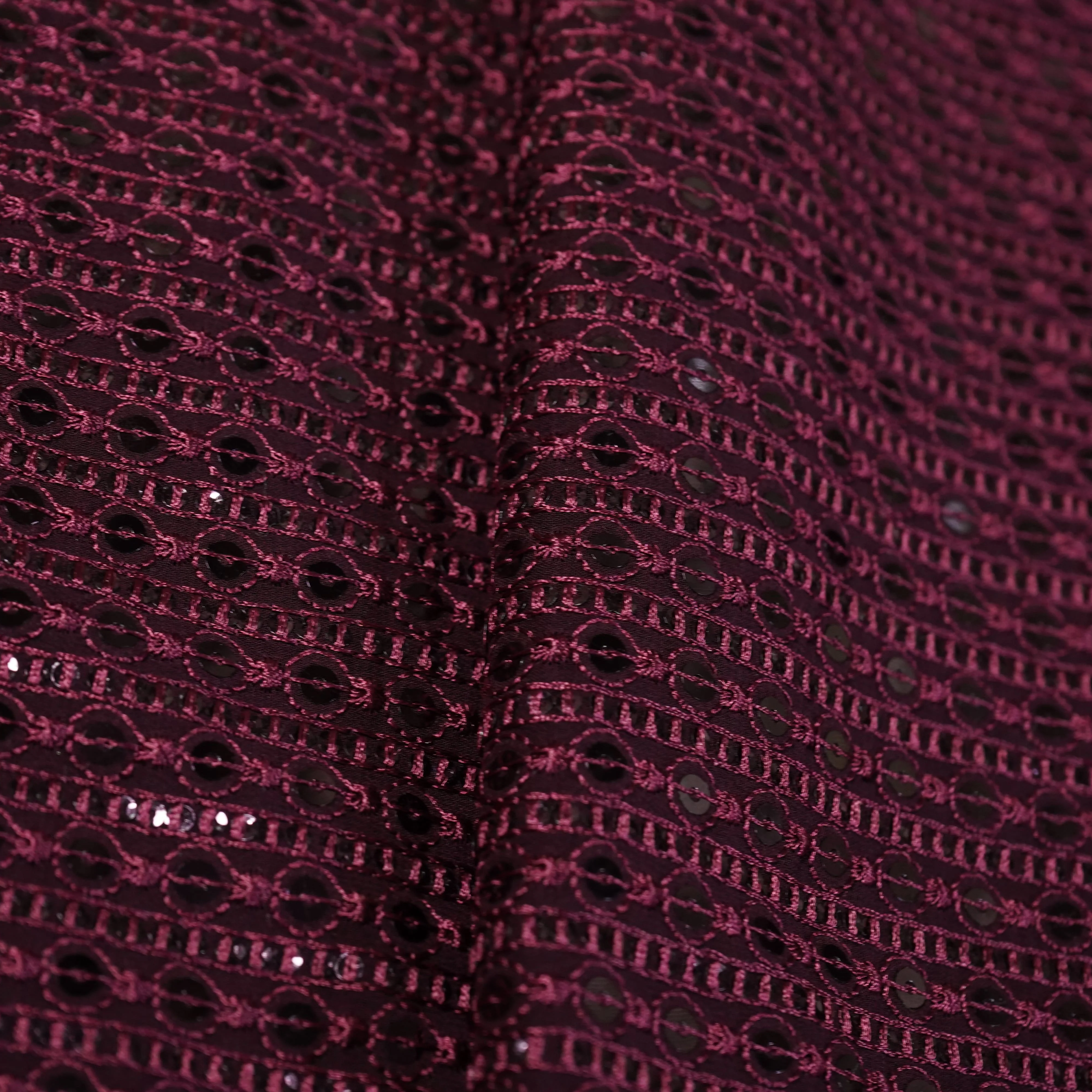 Purple Sequins Embroidery Georgette Fabric 17856 - Image 2