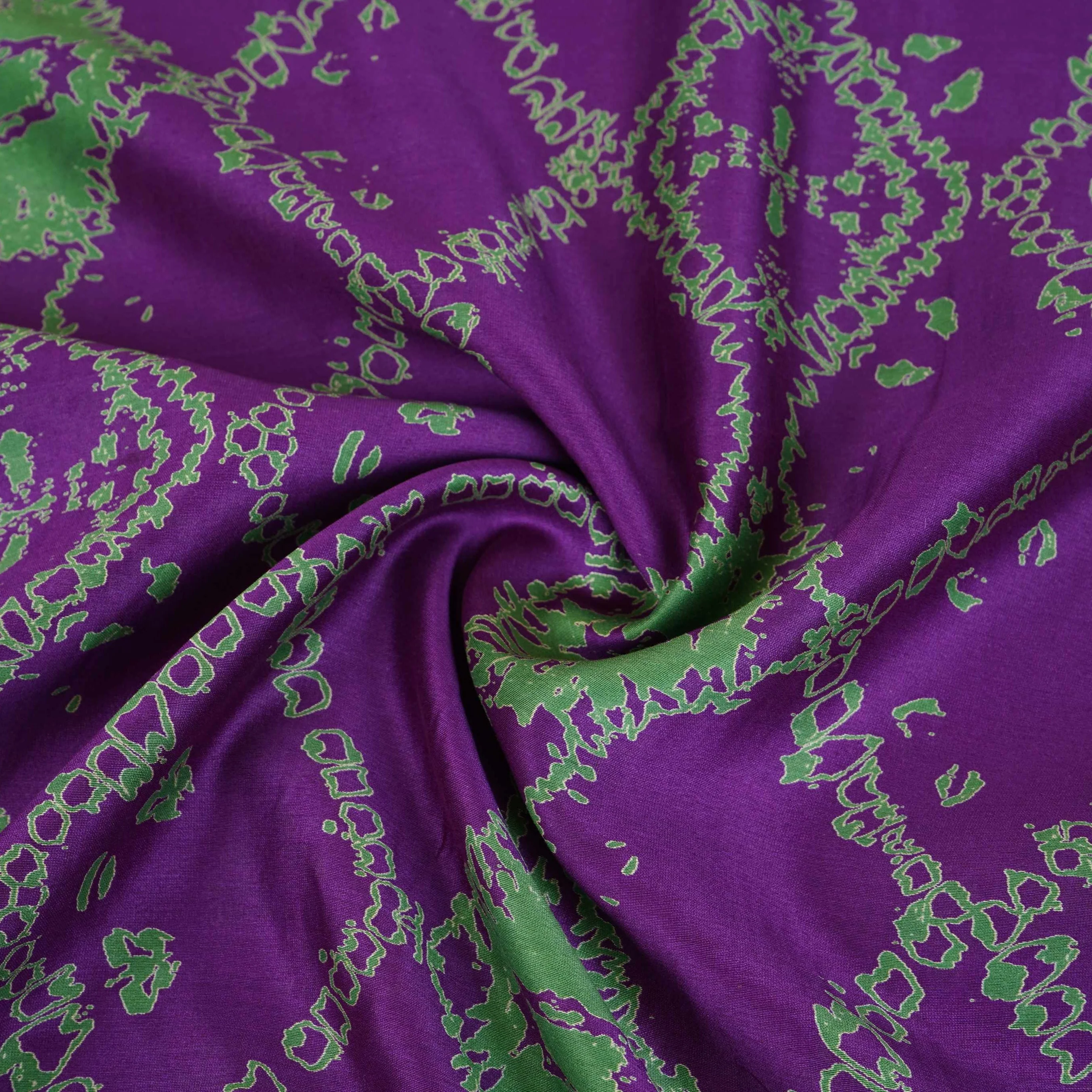 Purple Shibori Print Pure 70gm Chanderi Fabric SN-30537 - Image 4