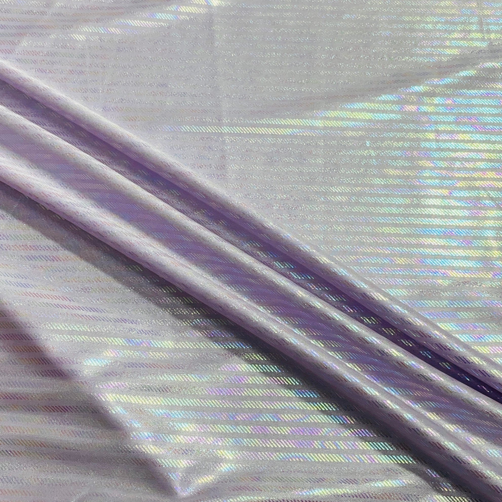 Purple Stripes 3D Rainbow With Lurex Knit Lycra Fabric - Image 3