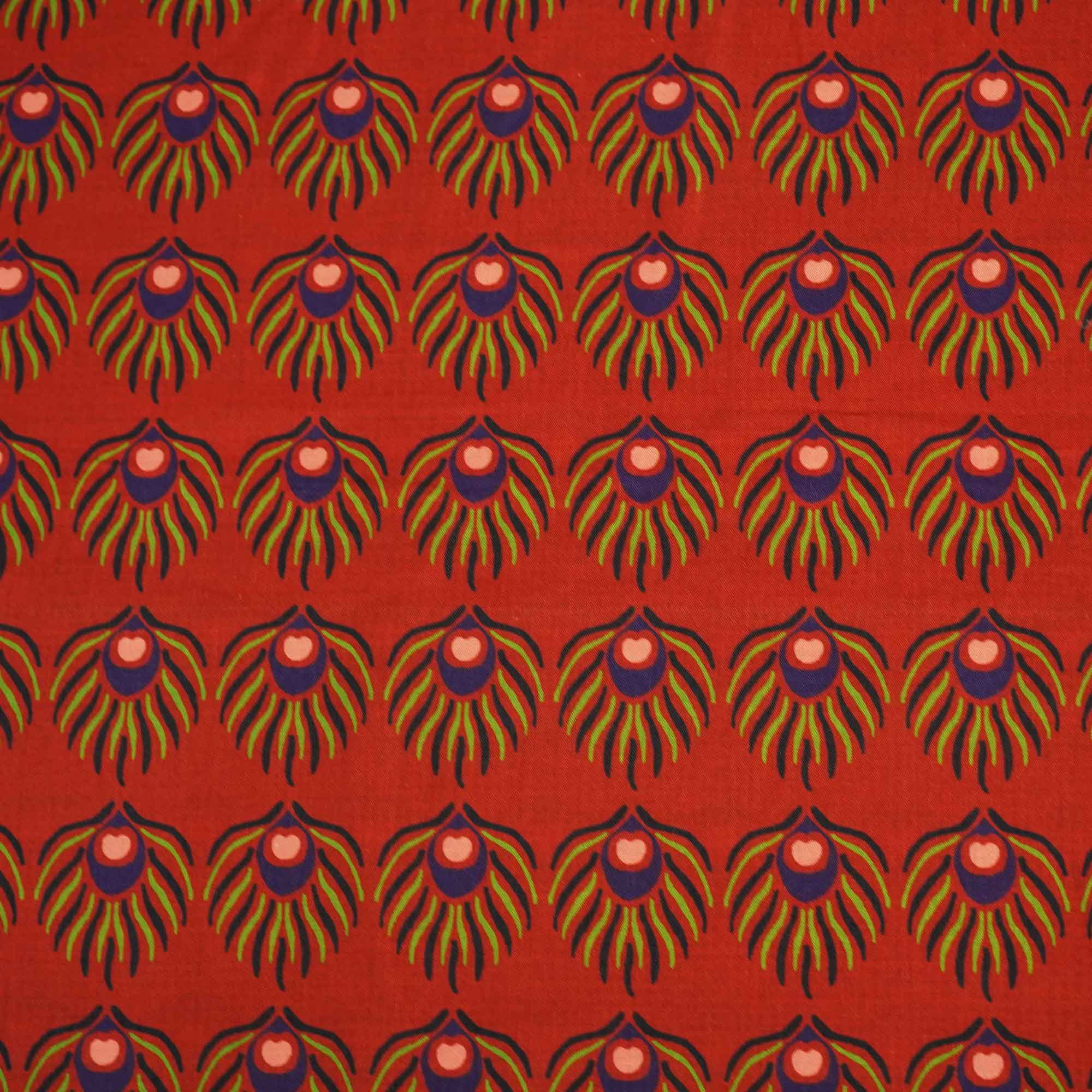 Red Abstract Print Muslin Fabric MTF-26504 - Image 4