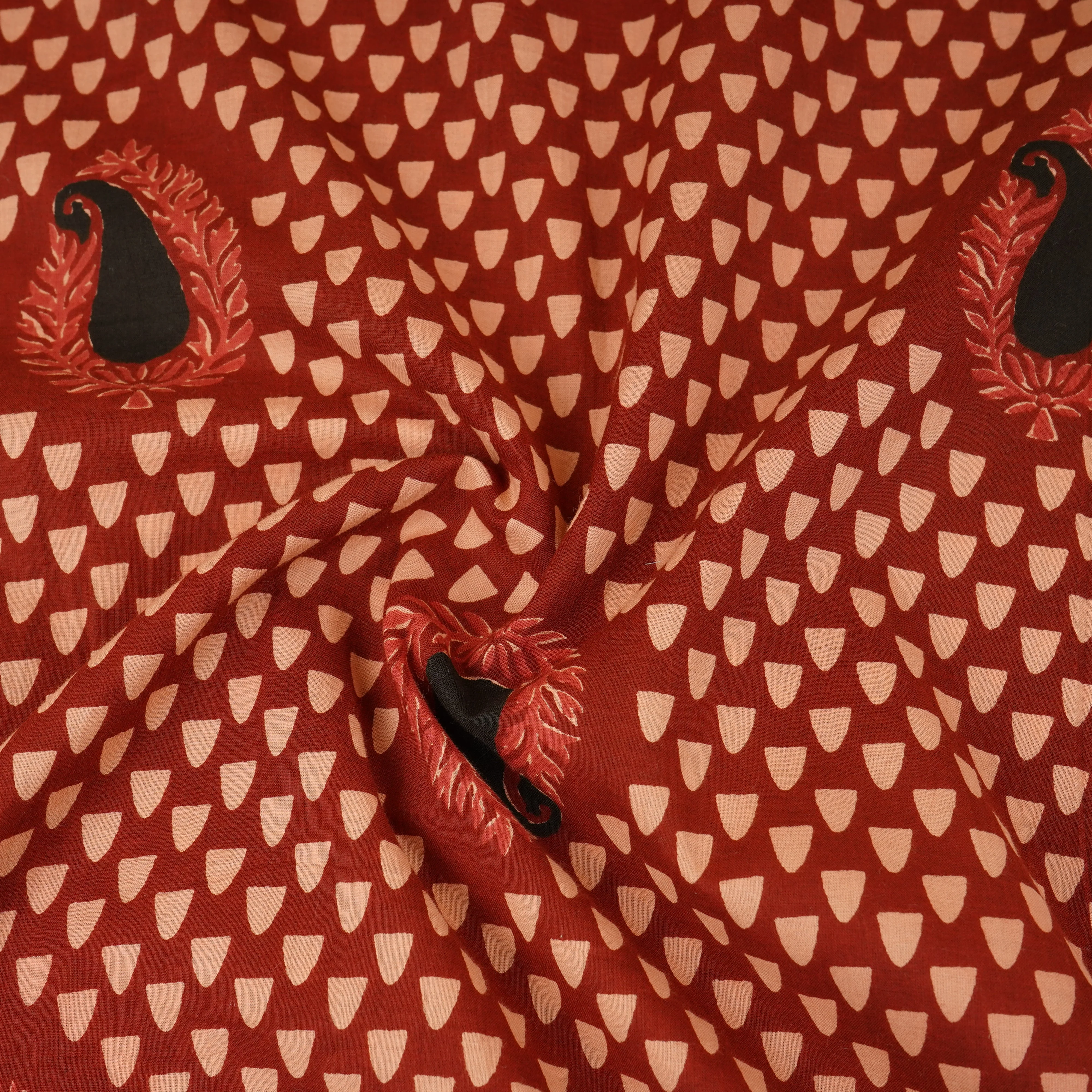Red Ajrakh Print Cotton Fabric MFR-29839 - Image 3