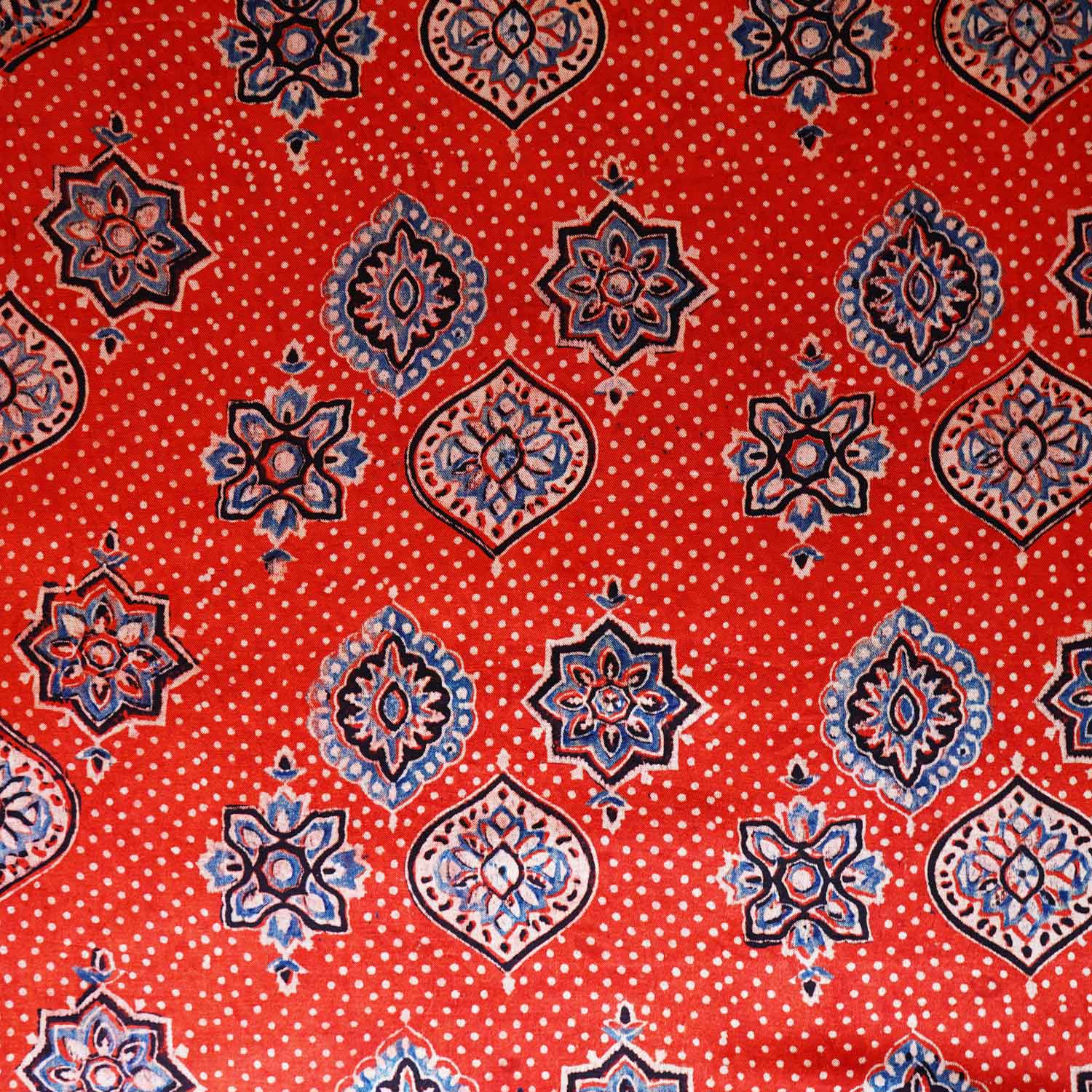 Red Ajrakh Print Mashru Silk Fabric EEG-28655 - Image 4