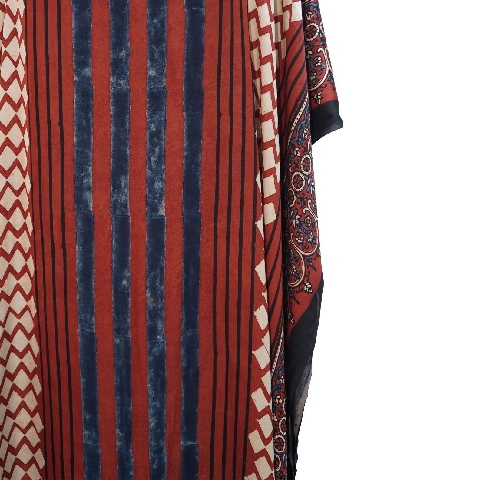 Red Ajrakh print Modal Silk Kaftan EEG-31616 - Image 5