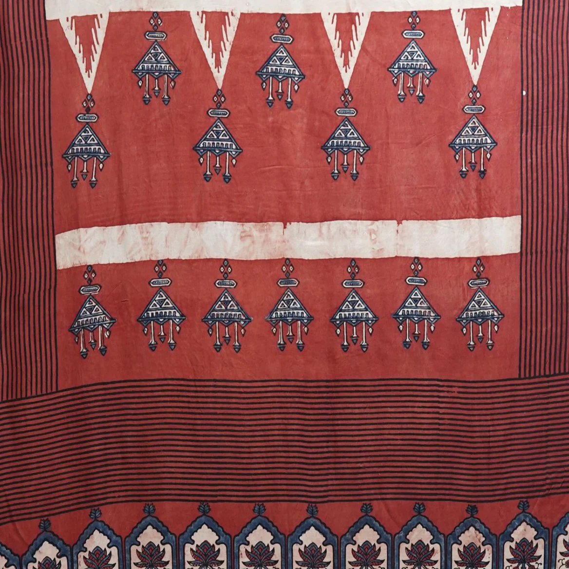 Red Ajrakh print Modal Silk Kaftan EEG-31621 - Image 2