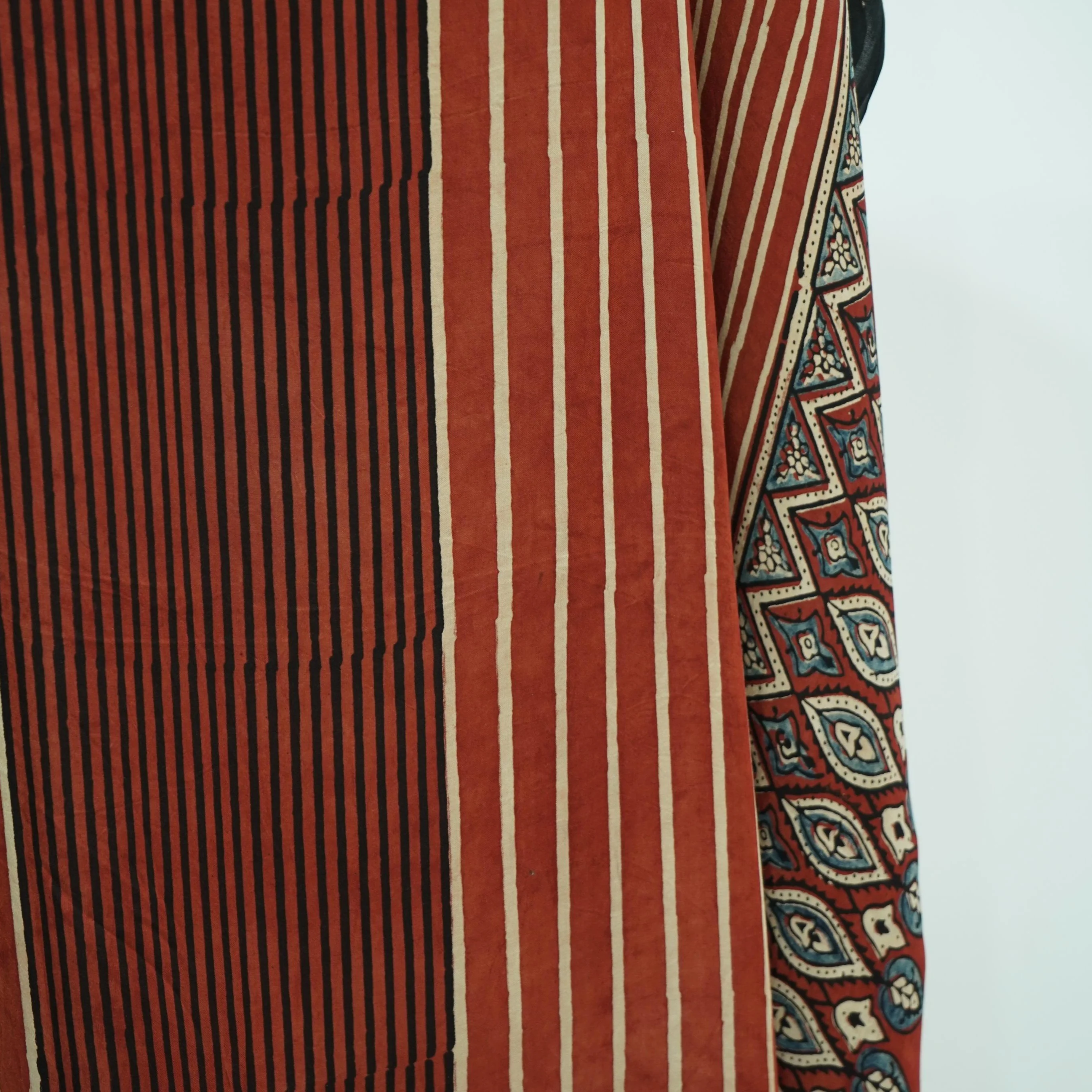 Red Ajrakh print Modal Silk Kaftan EEG-31629 - Image 3