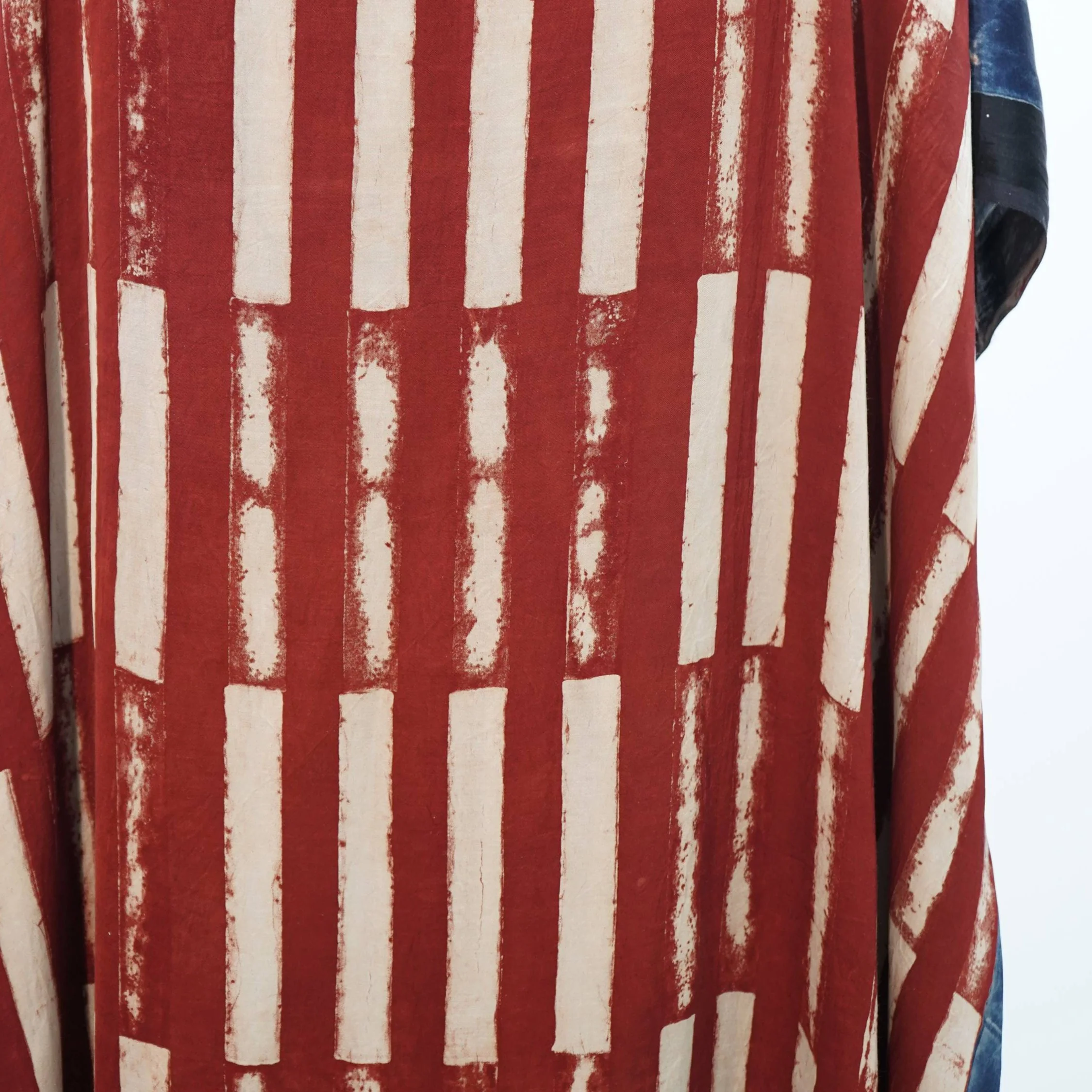 Red & Cream Ajrakh print Modal Silk Kaftan EEG-31622 - Image 2