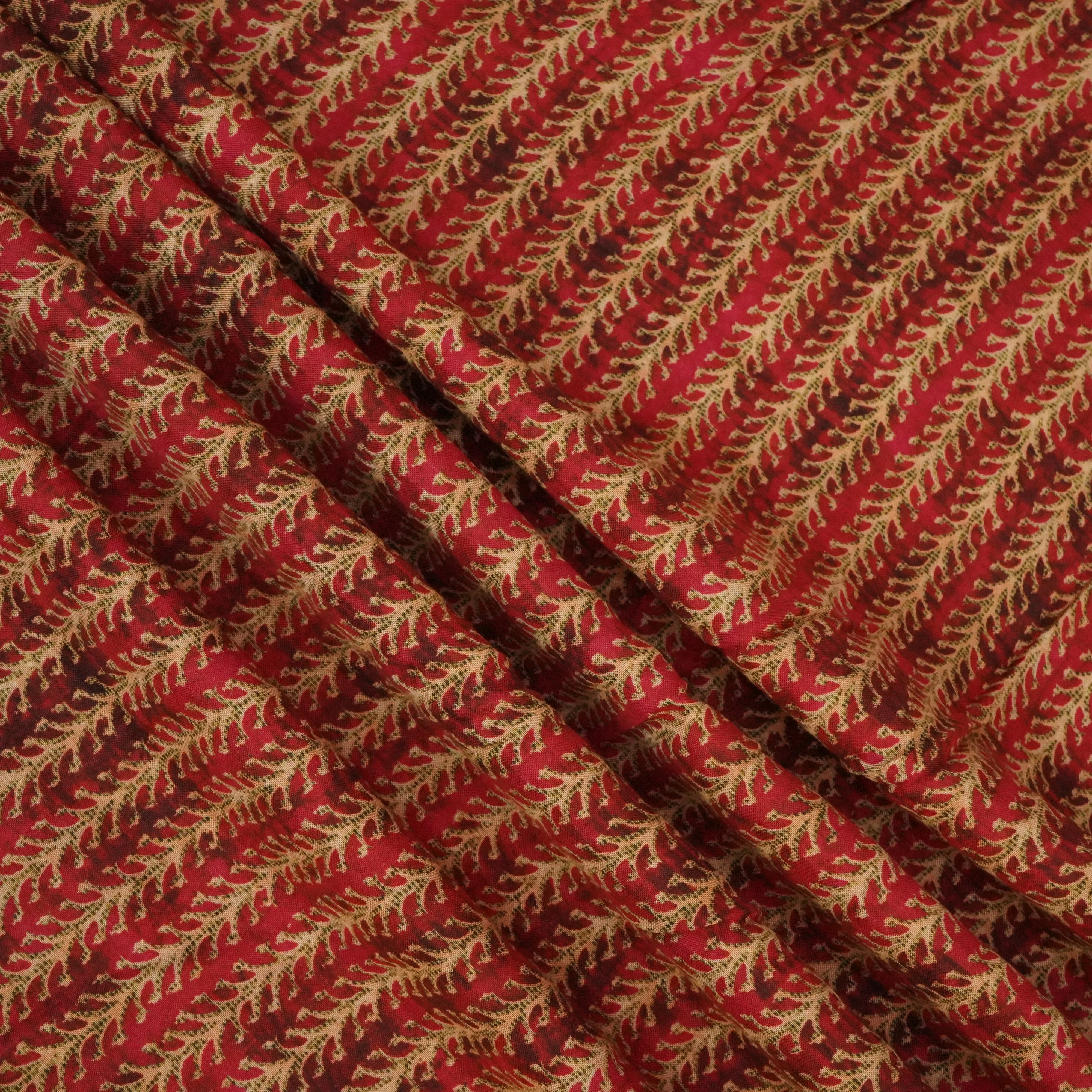 Red Bail Print Muslin Fabric 15716 - Image 2