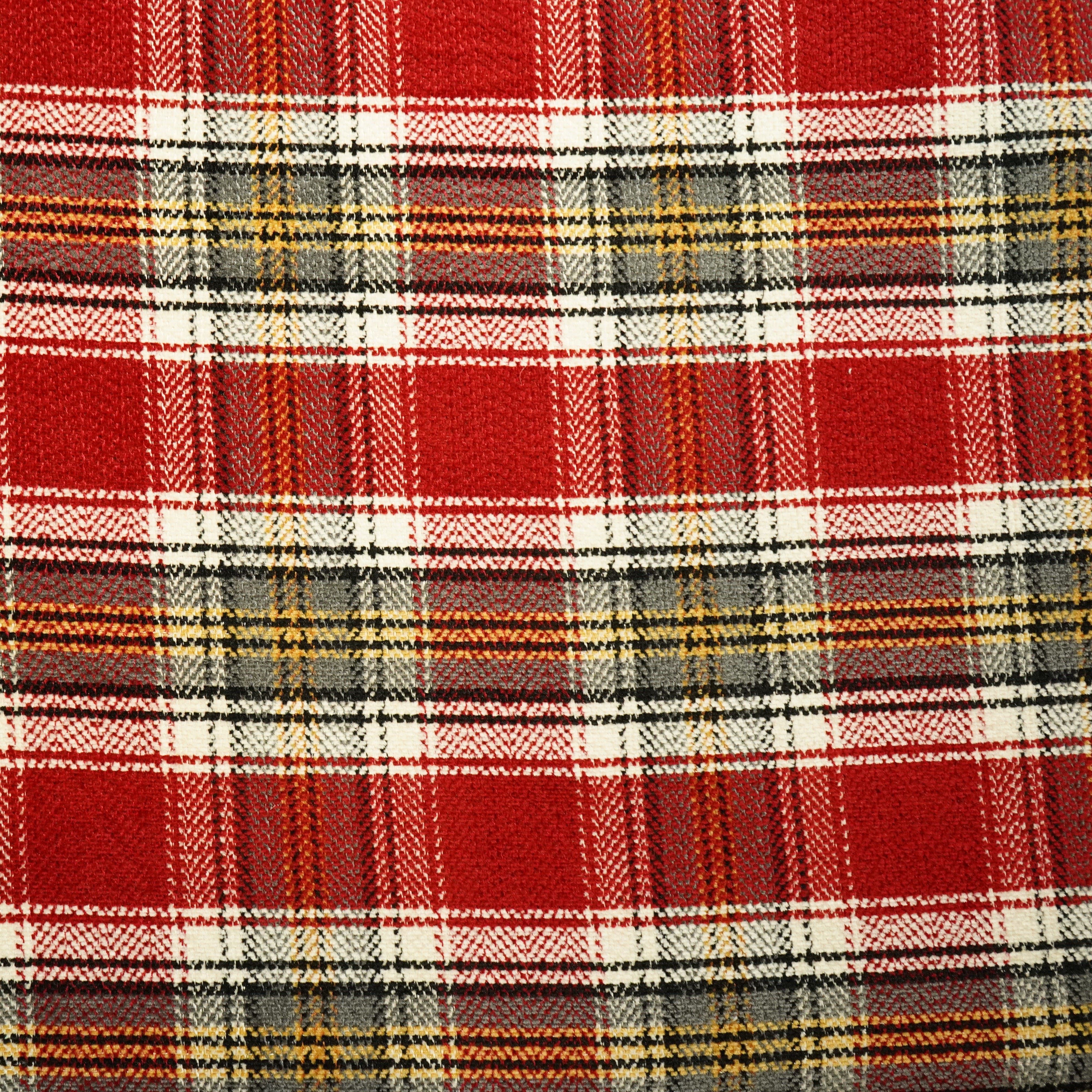 Red & Black Check Tweed Fabric - Image 3